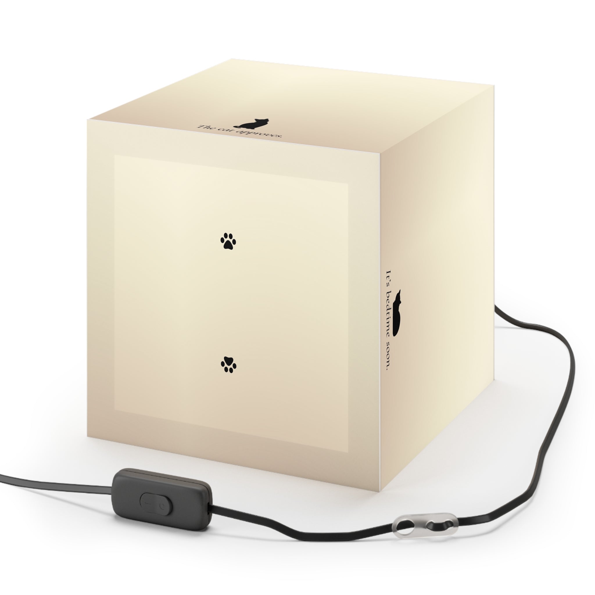 A Quiet Glow Light Cube Lamp – Cat-Inspired Bedtime Lamp | Cozy Ambient Lighting