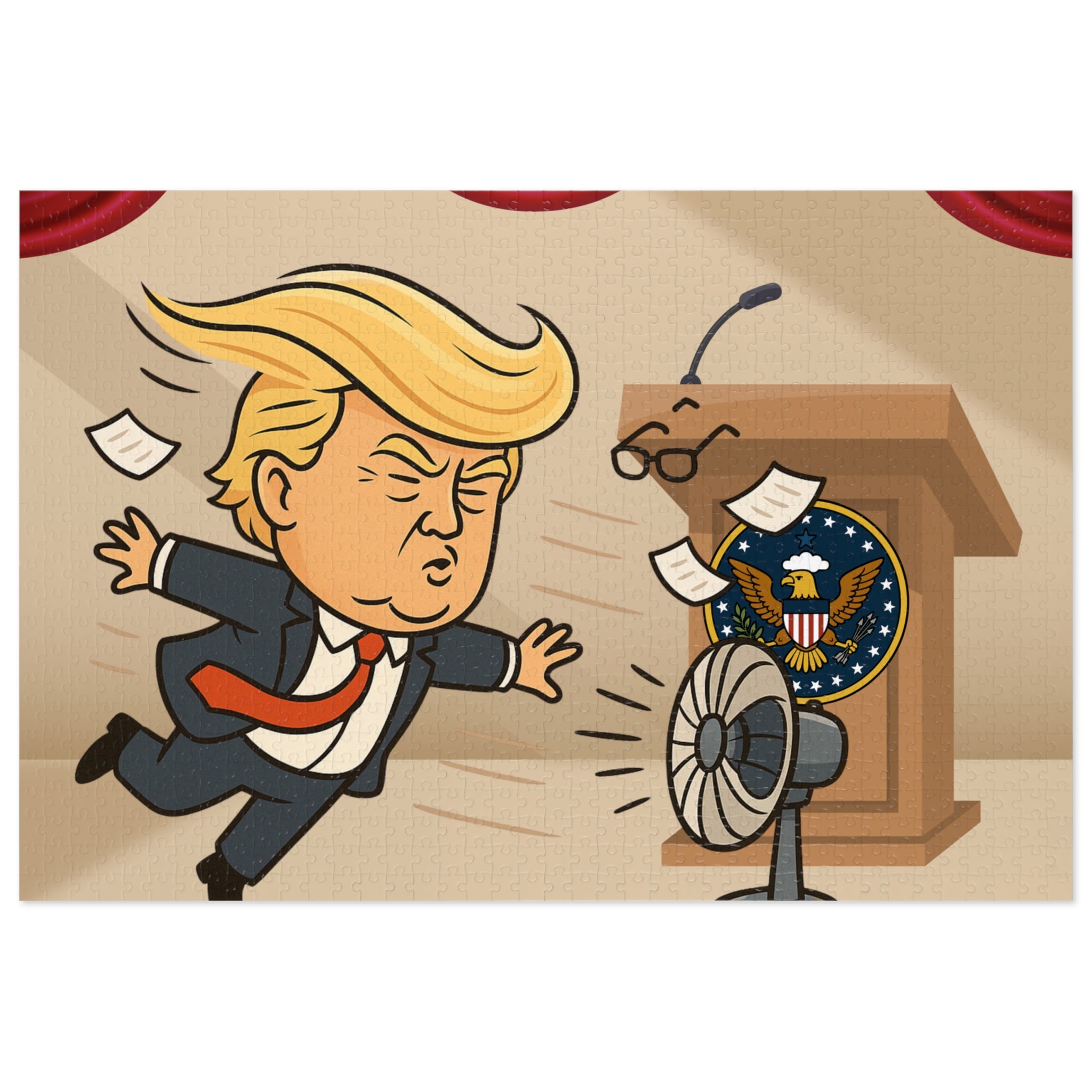 Combover Wind Tunnel Political Parody Jigsaw Puzzle