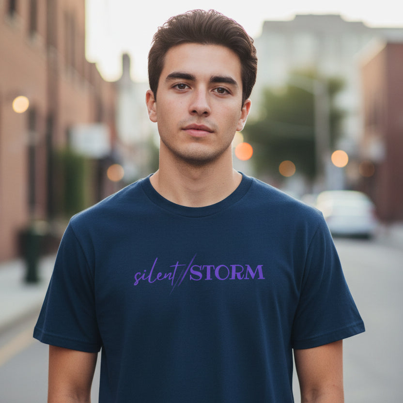 Silent Storm Unisex T-Shirt – Epilepsy Awareness Purple Statement Tee