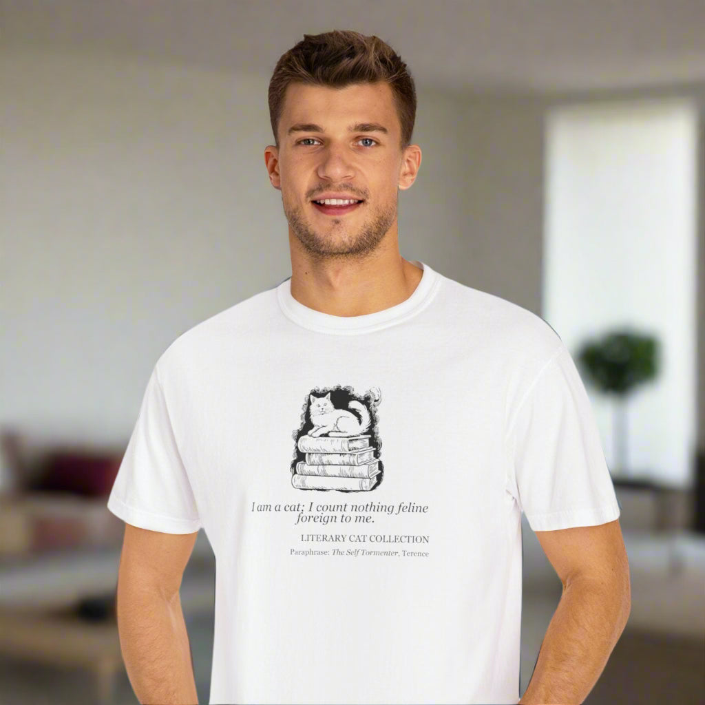 Literary Cat Unisex T-Shirt - The Self Tormenter