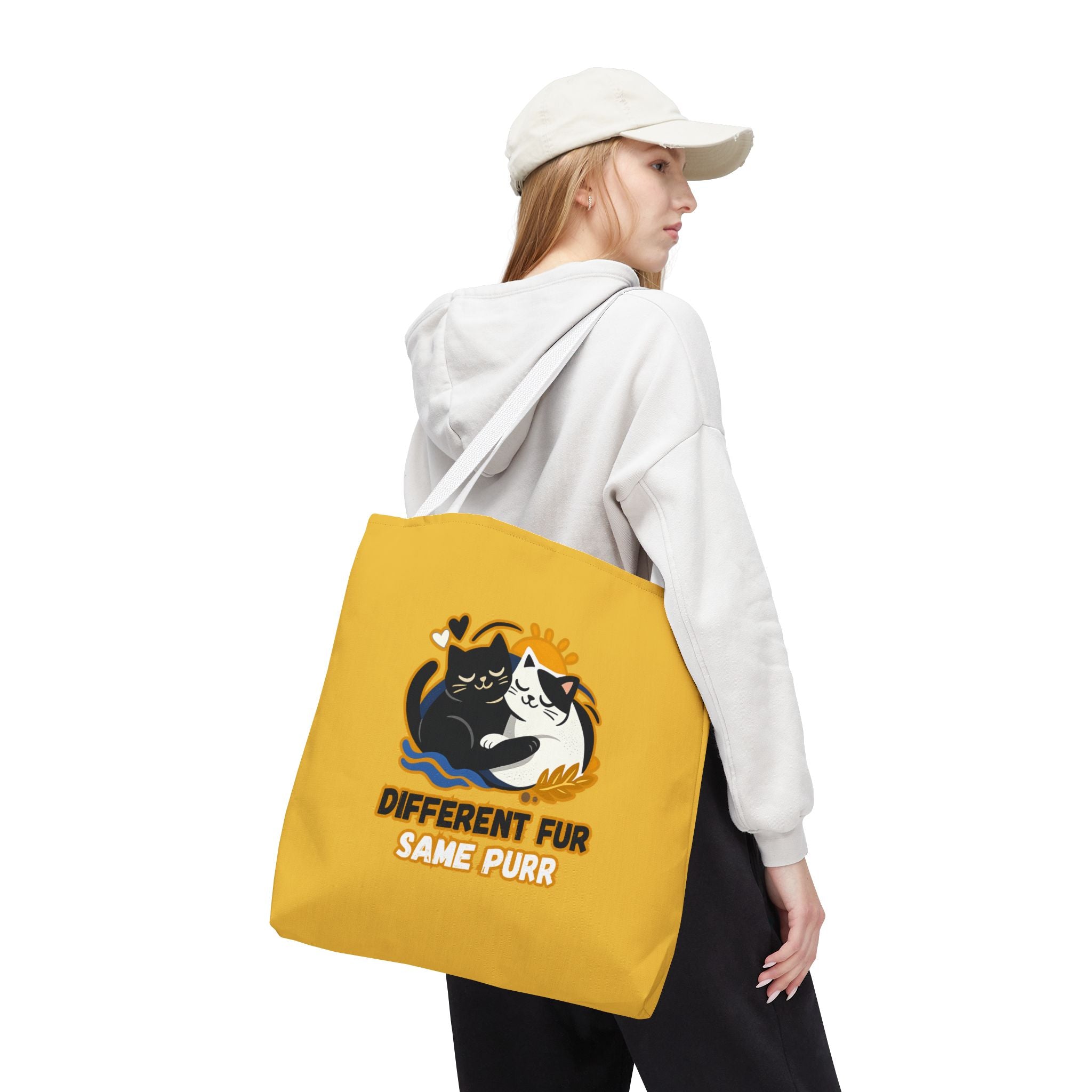 Different Fur, Same Purr Cat Tote Bag – Cozy Friendship Market Bag