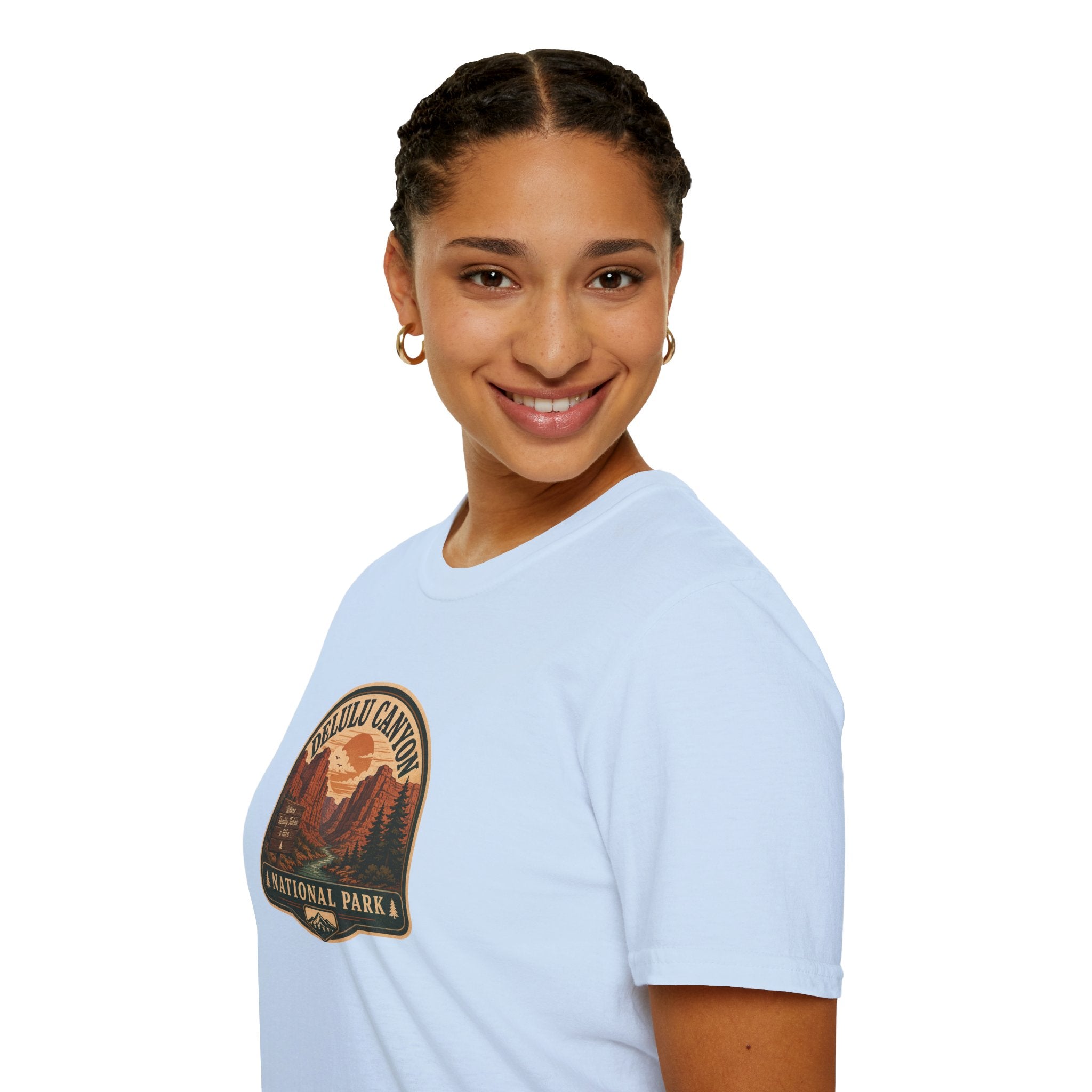 Delulu Canyon National Park Unisex T-Shirt | Funny Retro National Park Parody Tee