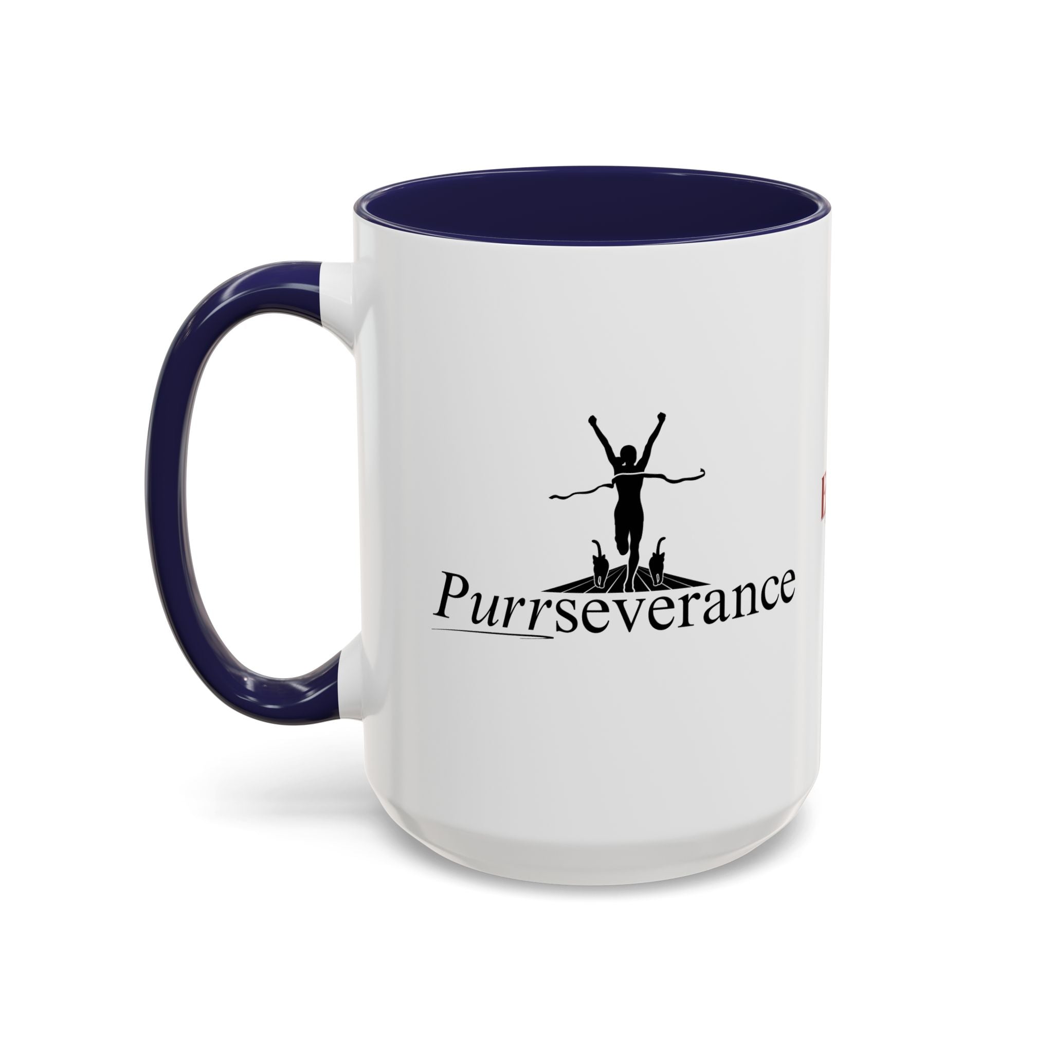 Photo depicting the ​Purrseverance Accent Coffee Mug (11, 15oz) from EpiAl's Shop.
