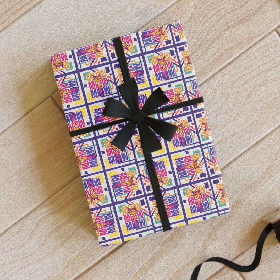 Vibrant Meow Meow Meow Gift Wrapping Paper Roll