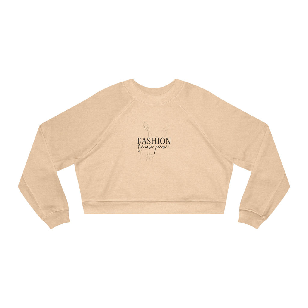 Fashion Faux Paw Women's Cropped Fleece Pullover