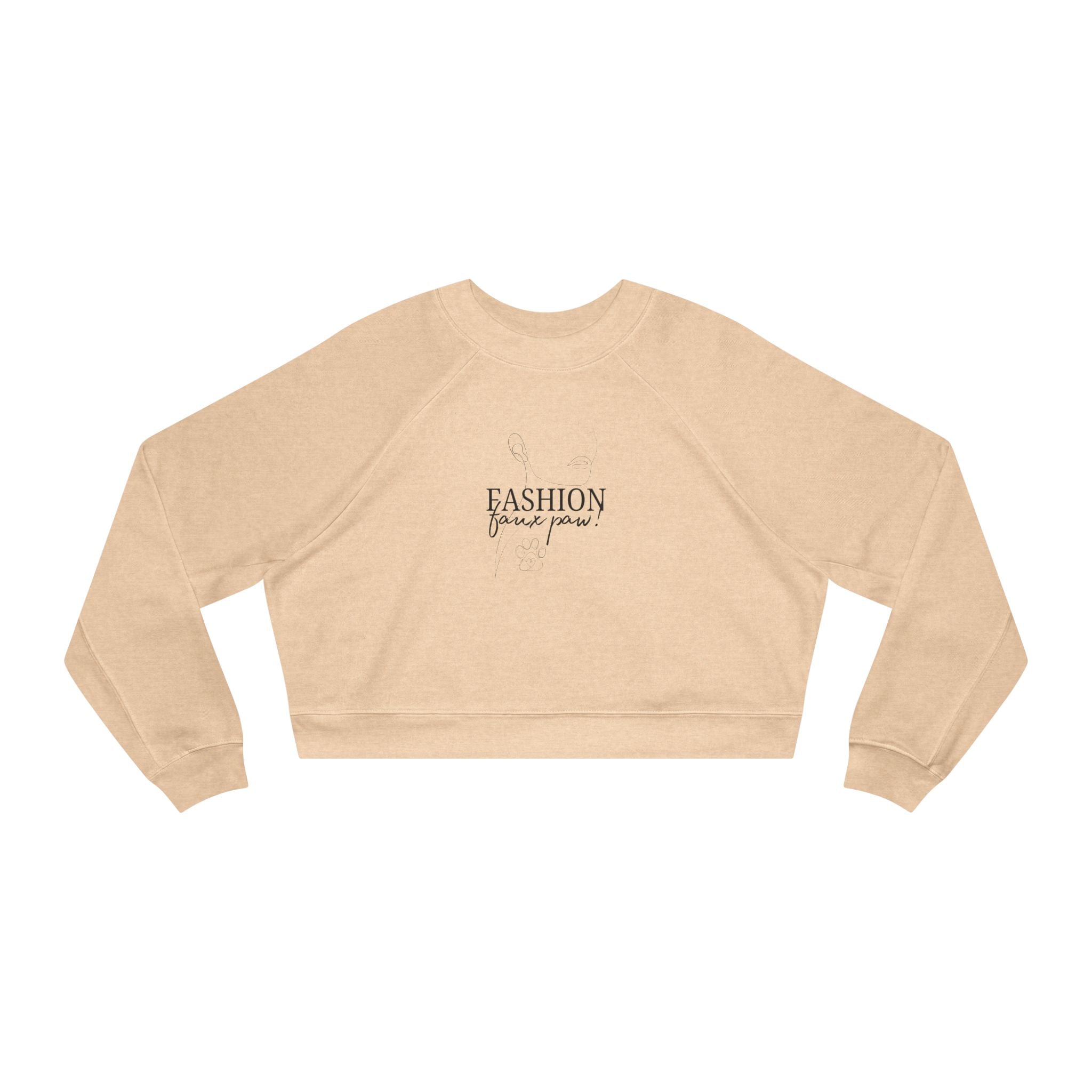 Photo depicting the ​Fashion Faux Paw Women's Cropped Fleece Pullover from EpiAl's Shop.