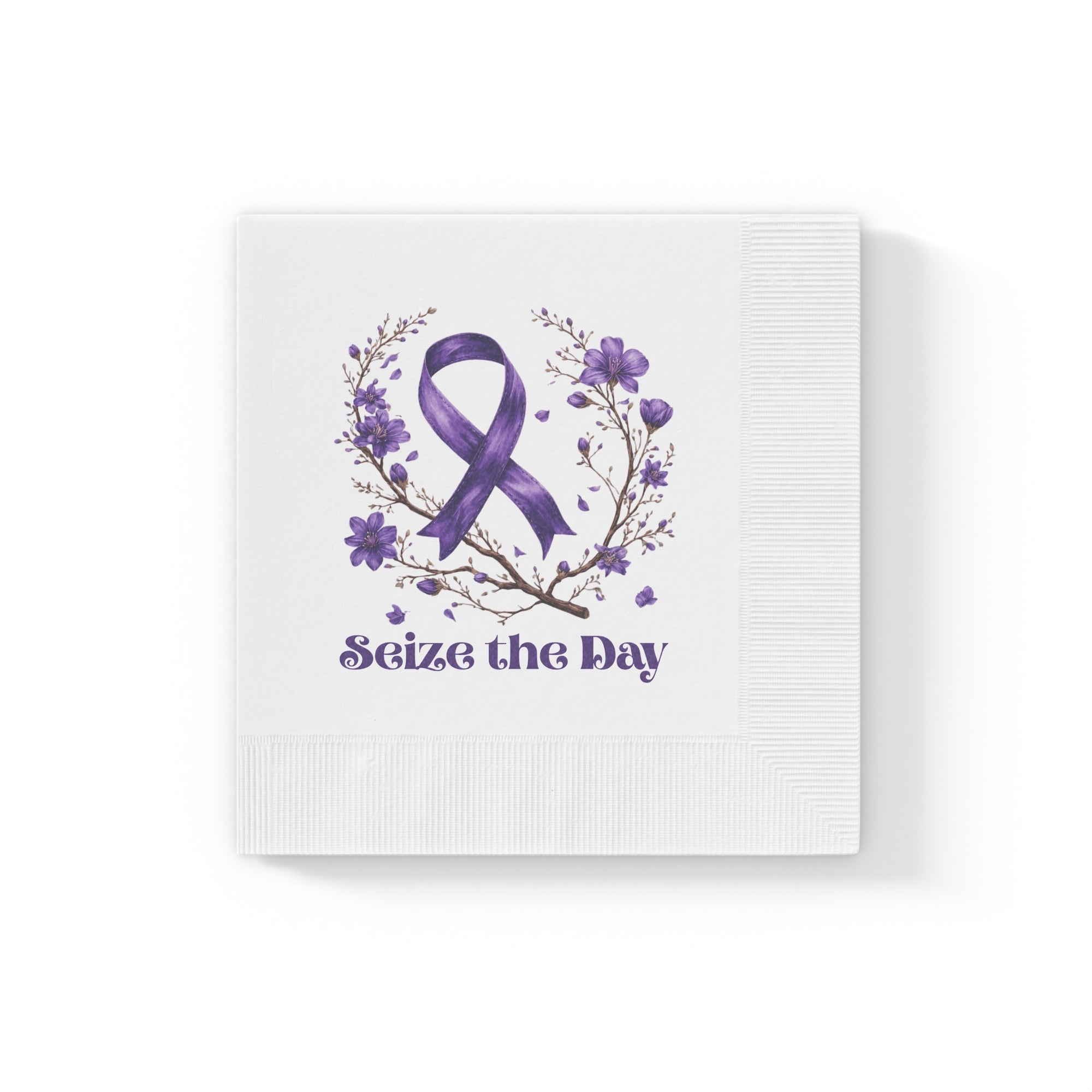 Purple Floral Seize the Day Napkins – Perfect for Celebrations