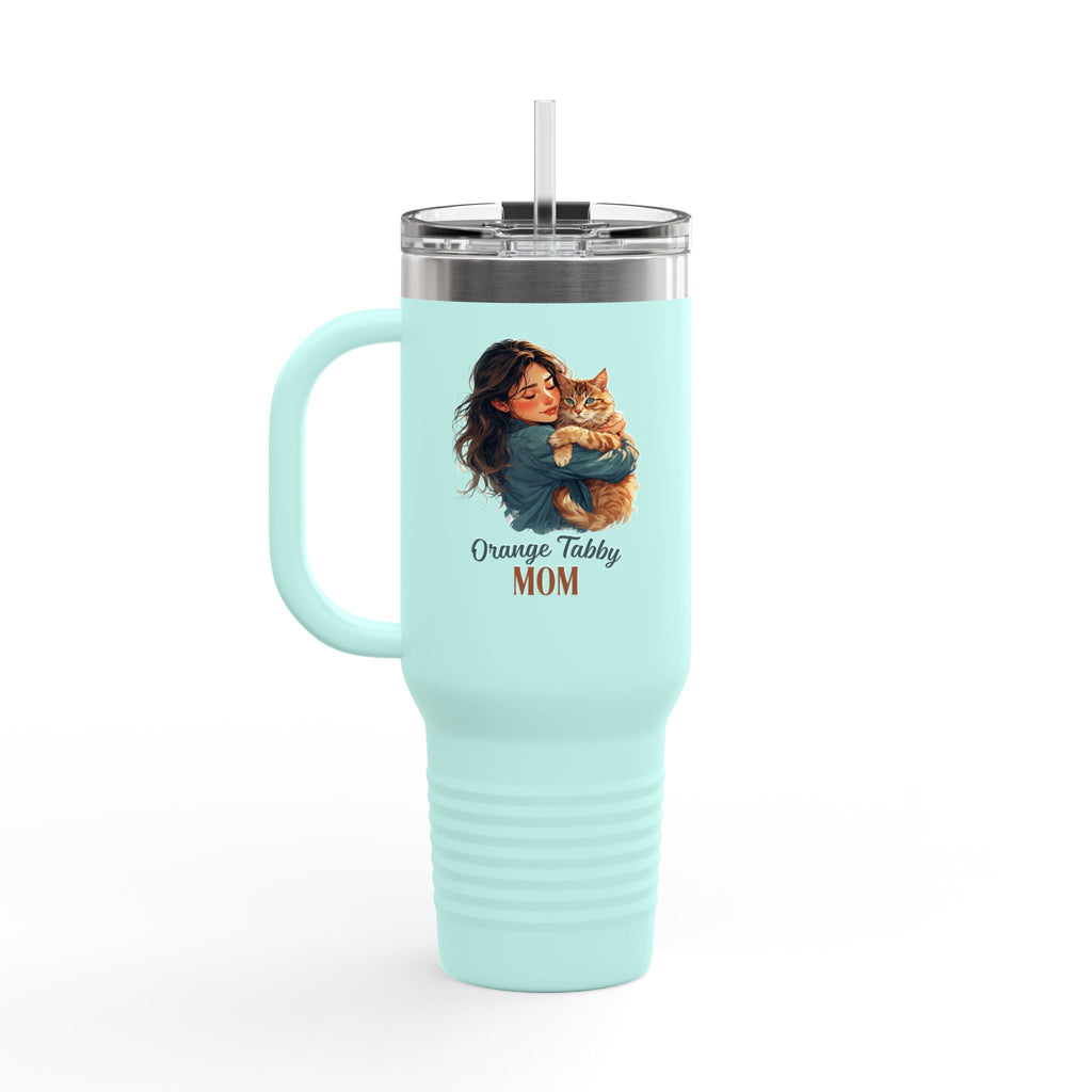 Orange Tabby Mom Cat Lover's Insulated Travel Mug, 40oz