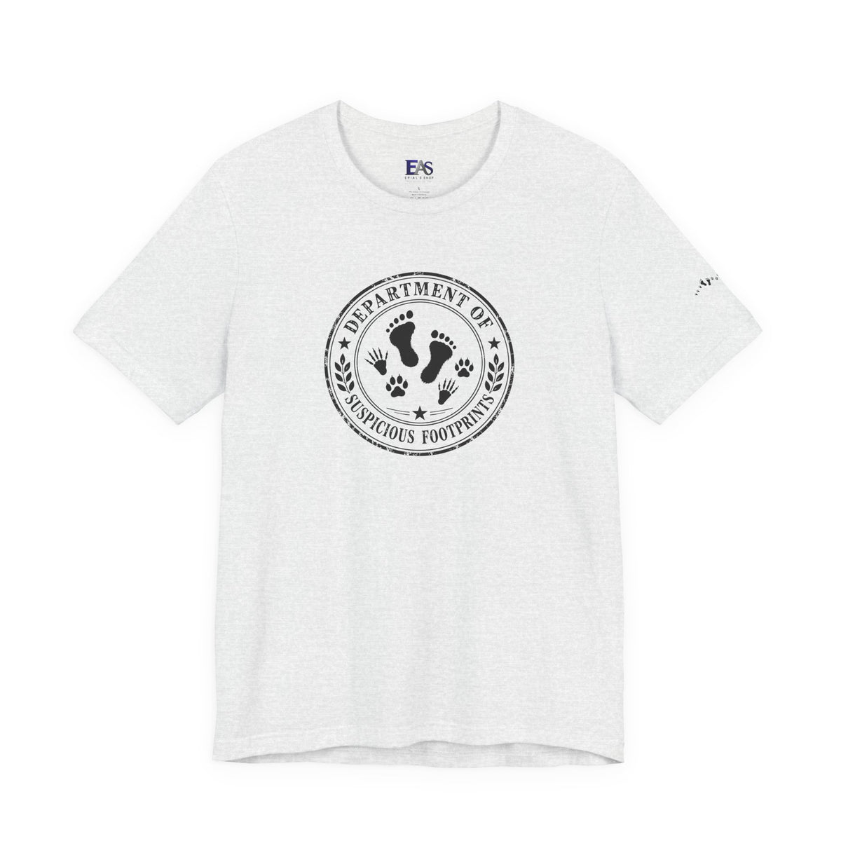 Department of Suspicious Footprints Unisex T-Shirt | Bigfoot, Raccoon & Cat Tracks