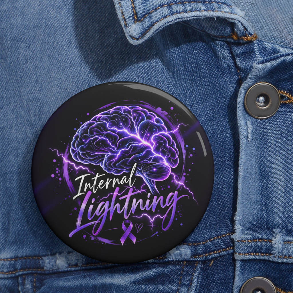 Internal Lightning Epilepsy Awareness Pinback Button