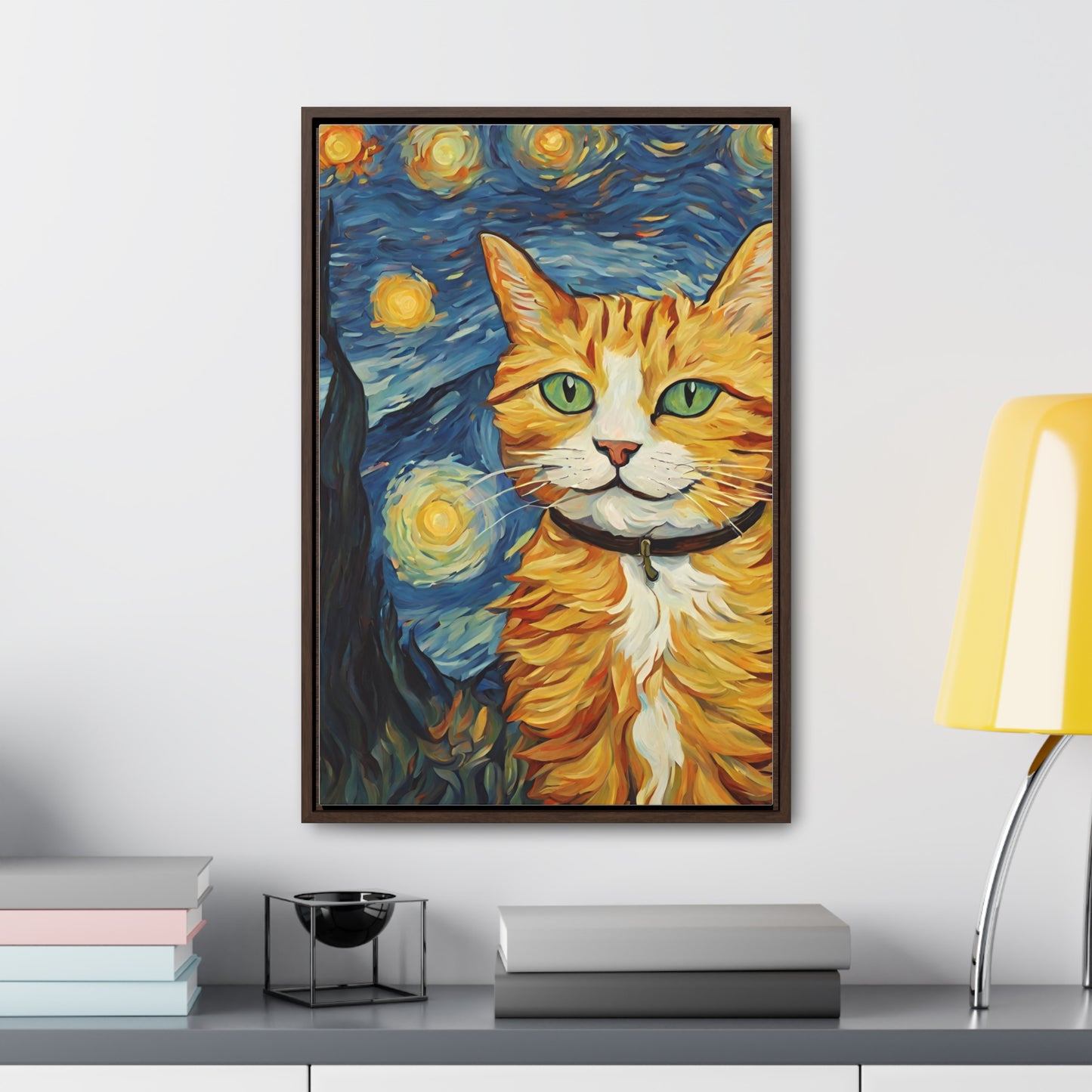 Van Gogh Style Cat Gallery Canvas Wraps, Vertical Frame - Canvas - Epileptic Al’s Shop