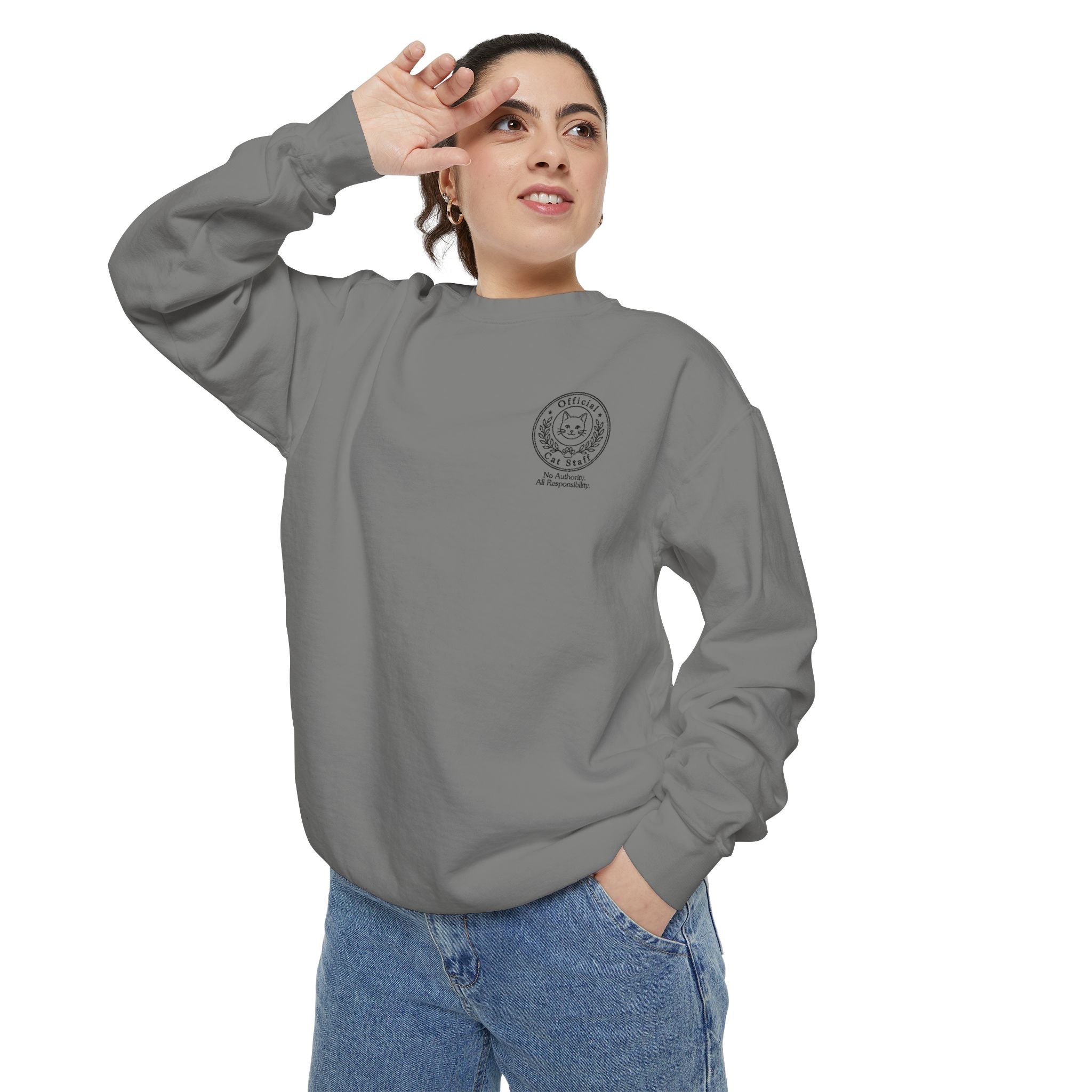 Official Cat Staff Embroidered Relaxed-Fit Sweatshirt