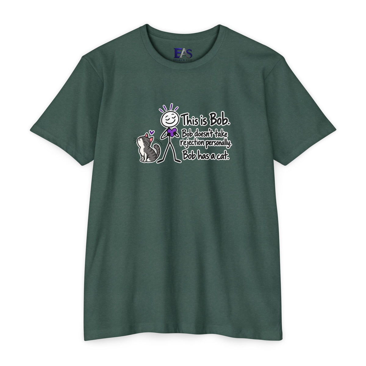 This Is Bob. Bob Has a Cat. Funny Cat Lover T-Shirt | Cat Humor Tee