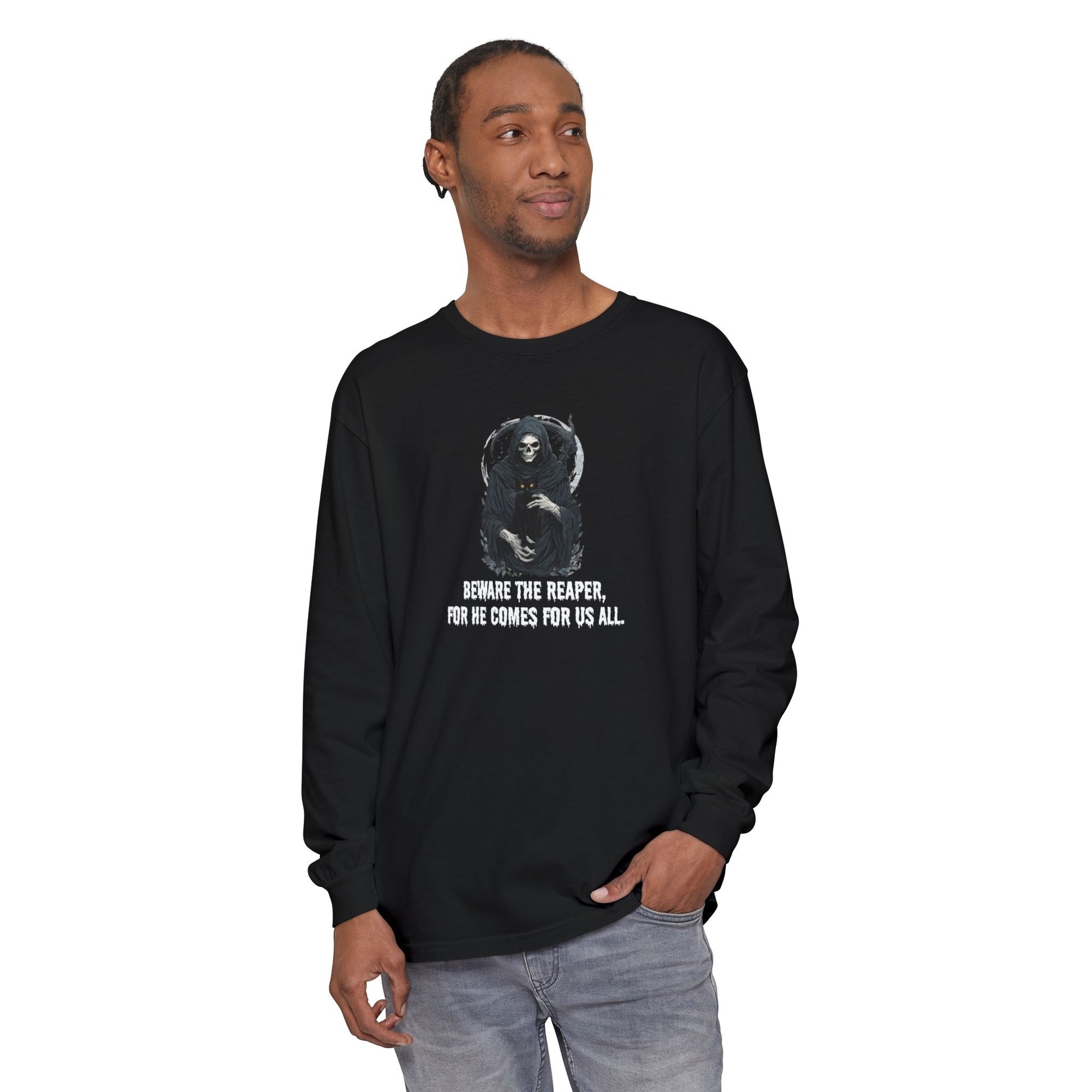 Grim Reaper Long Sleeve T-Shirt, Halloween Apparel