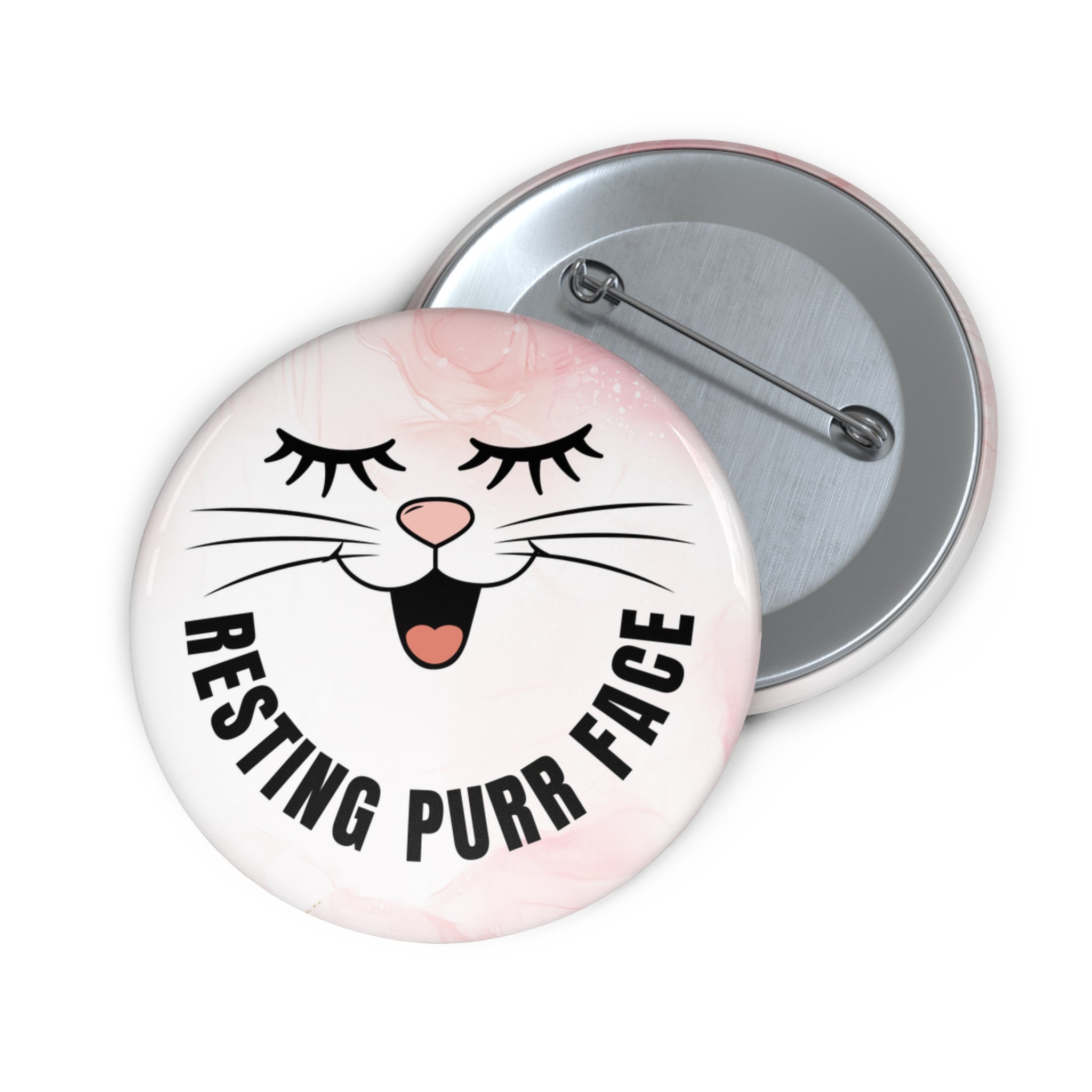 Resting Purr Face Cat Pin Button
