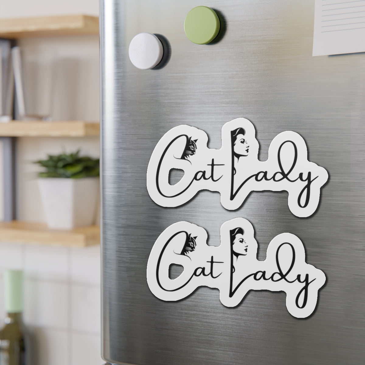 Cat Lady Die-Cut Magnets - Perfect Gift for Cat Lovers Printify