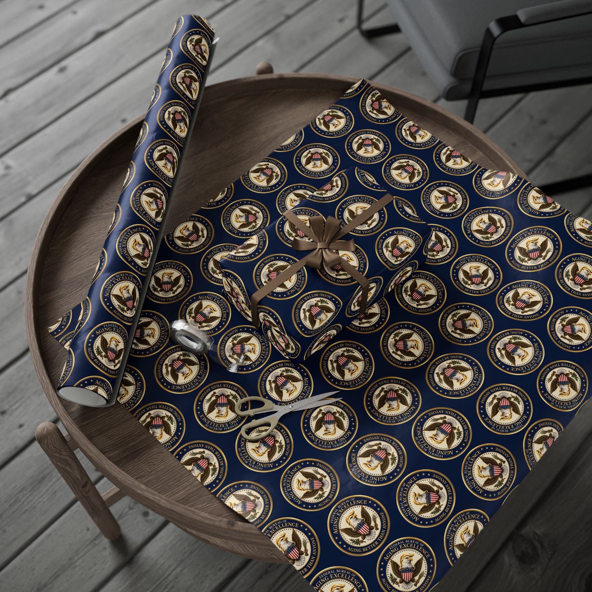 Aging Excellence – Faux Seal Birthday Wrapping Paper