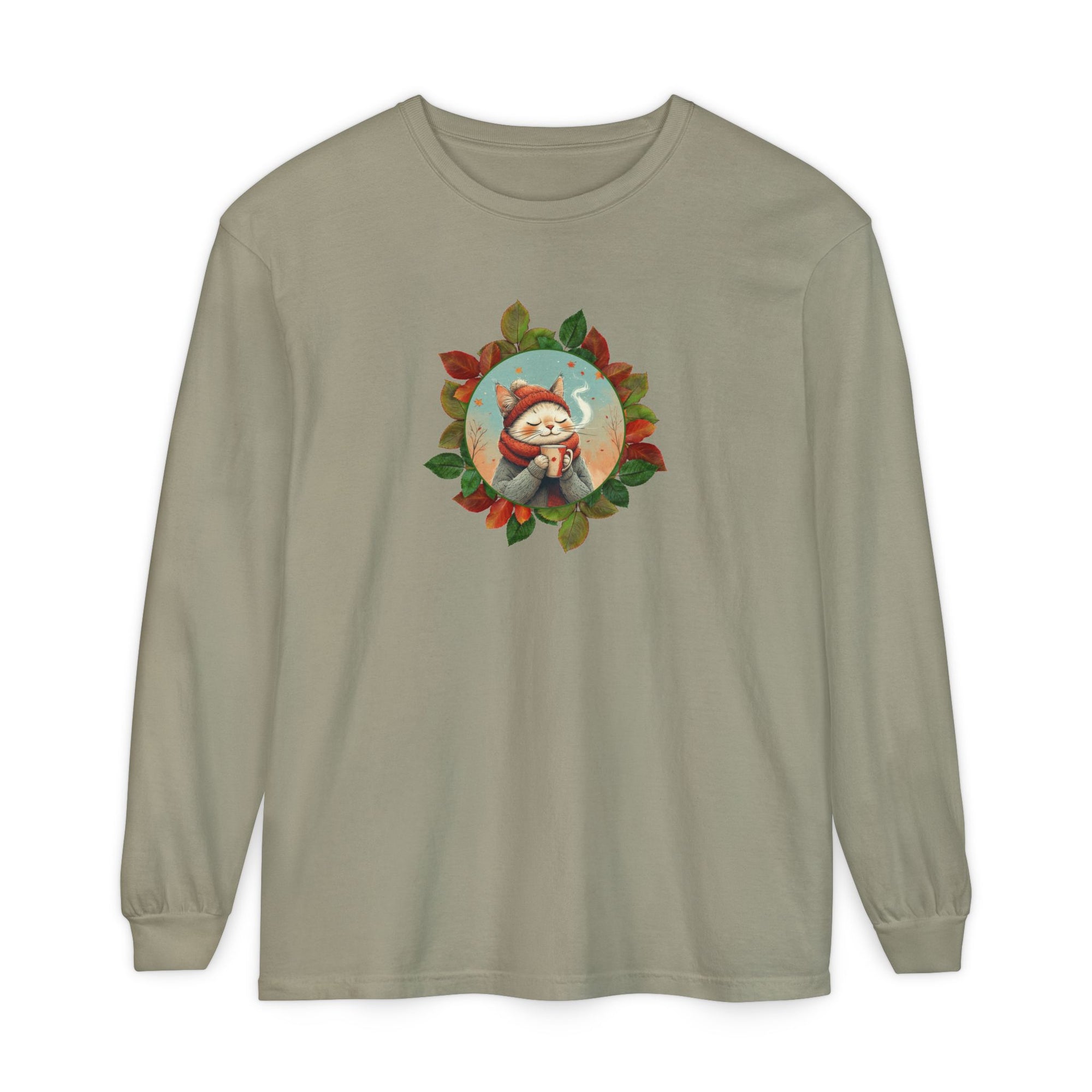 Country Autumn Kitty Long Sleeve T-Shirt | Fall Fashion