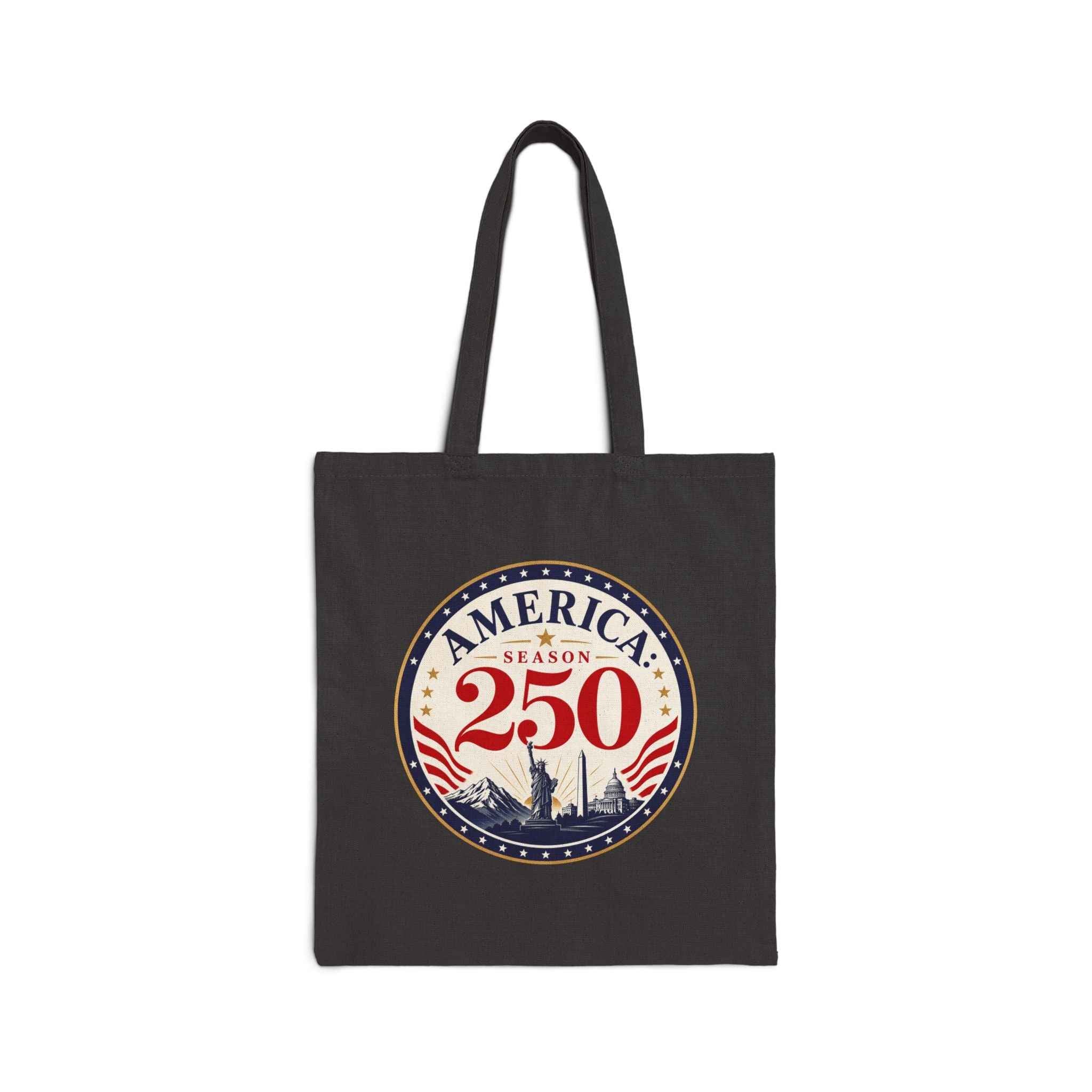 America: Season 250 Patriotic Canvas Tote Bag | USA Anniversary Carryall