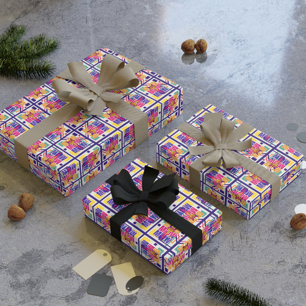 Vibrant Meow Meow Meow Gift Wrapping Paper Roll