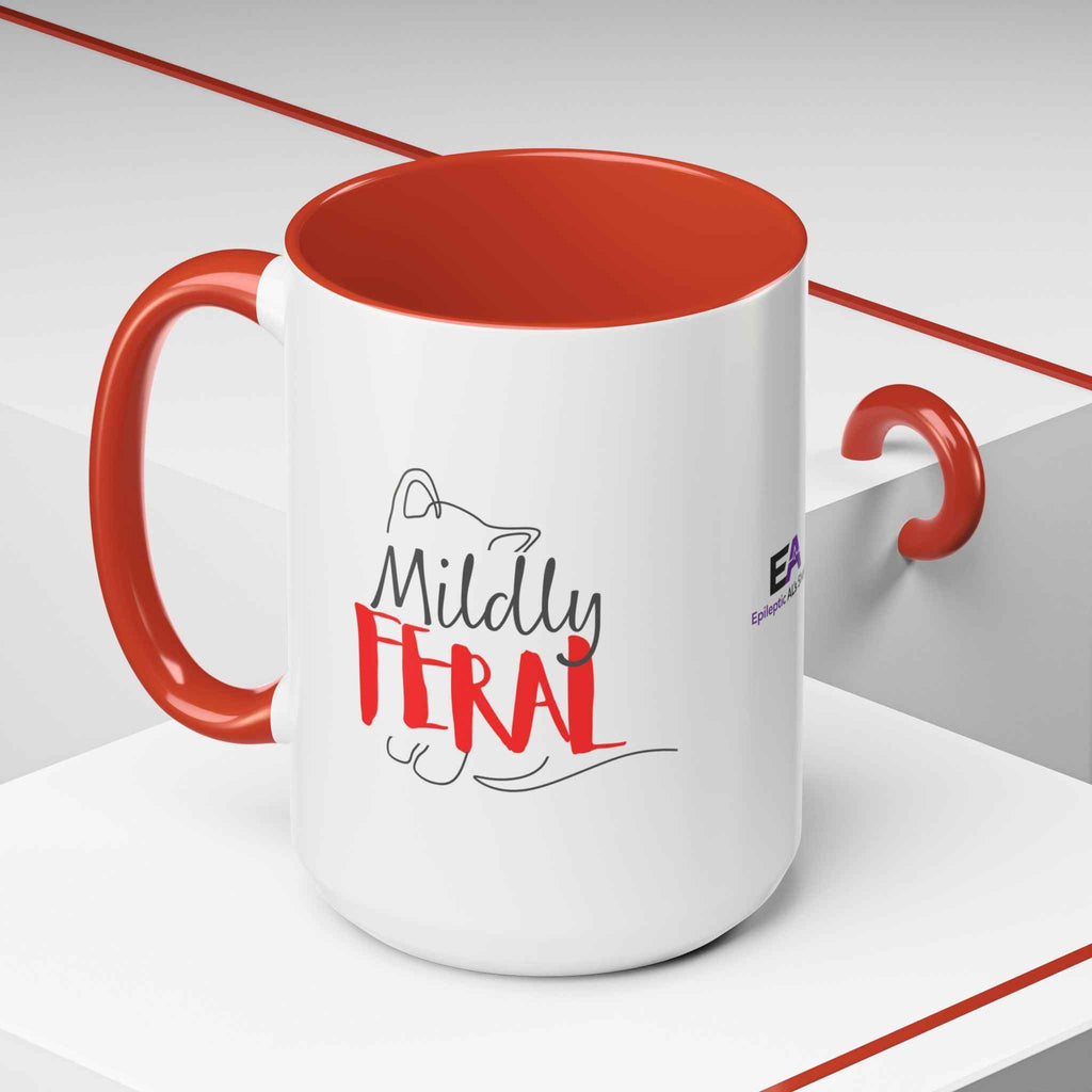 Mildly Feral Cat Accent Mug – Funny Cat Lover Coffee Mug (11oz/15oz)