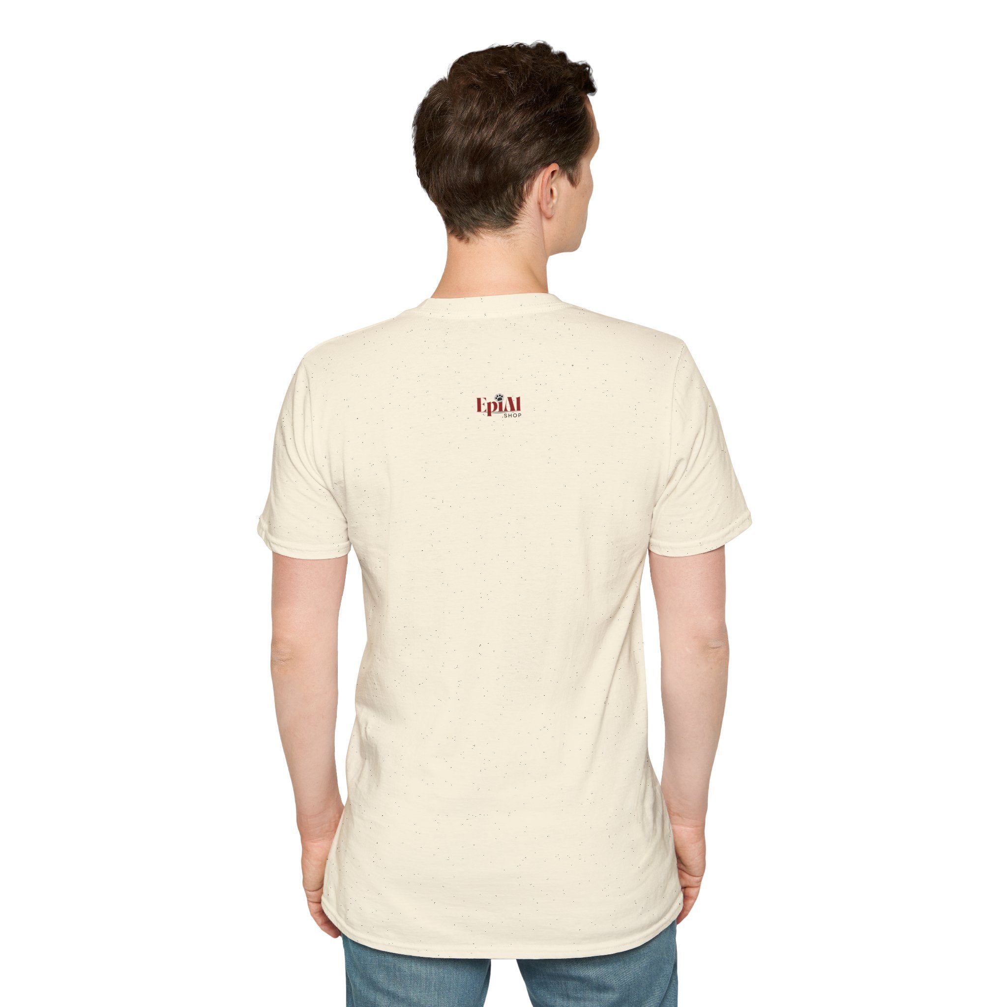 Photo depicting the ​Crosswords and Cats Unisex Softstyle T-Shirt from EpiAl's Shop.