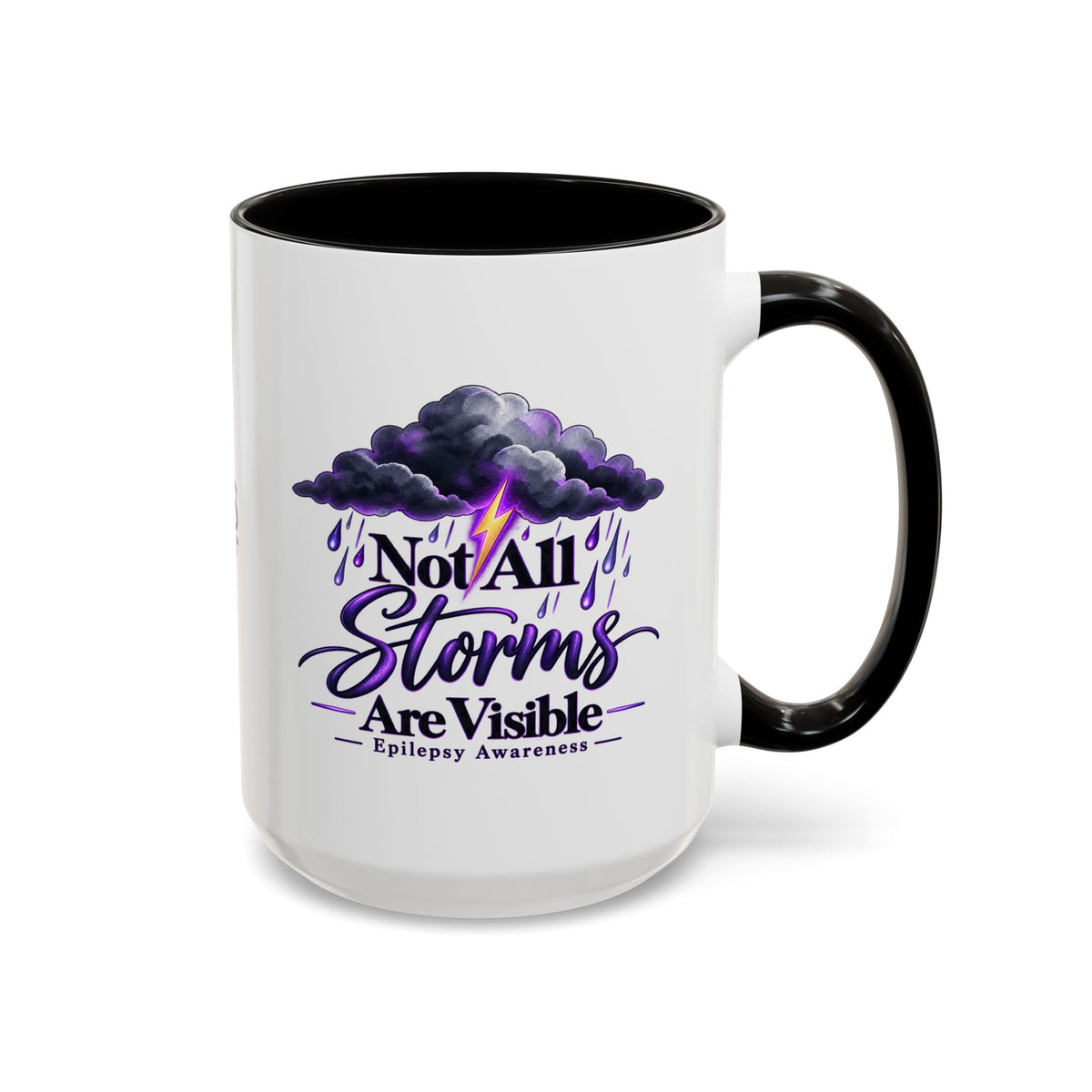 Not All Storms Are Visible Epilepsy Awareness Mug | Purple Storm Cloud Coffee Cup (11oz/15oz)
