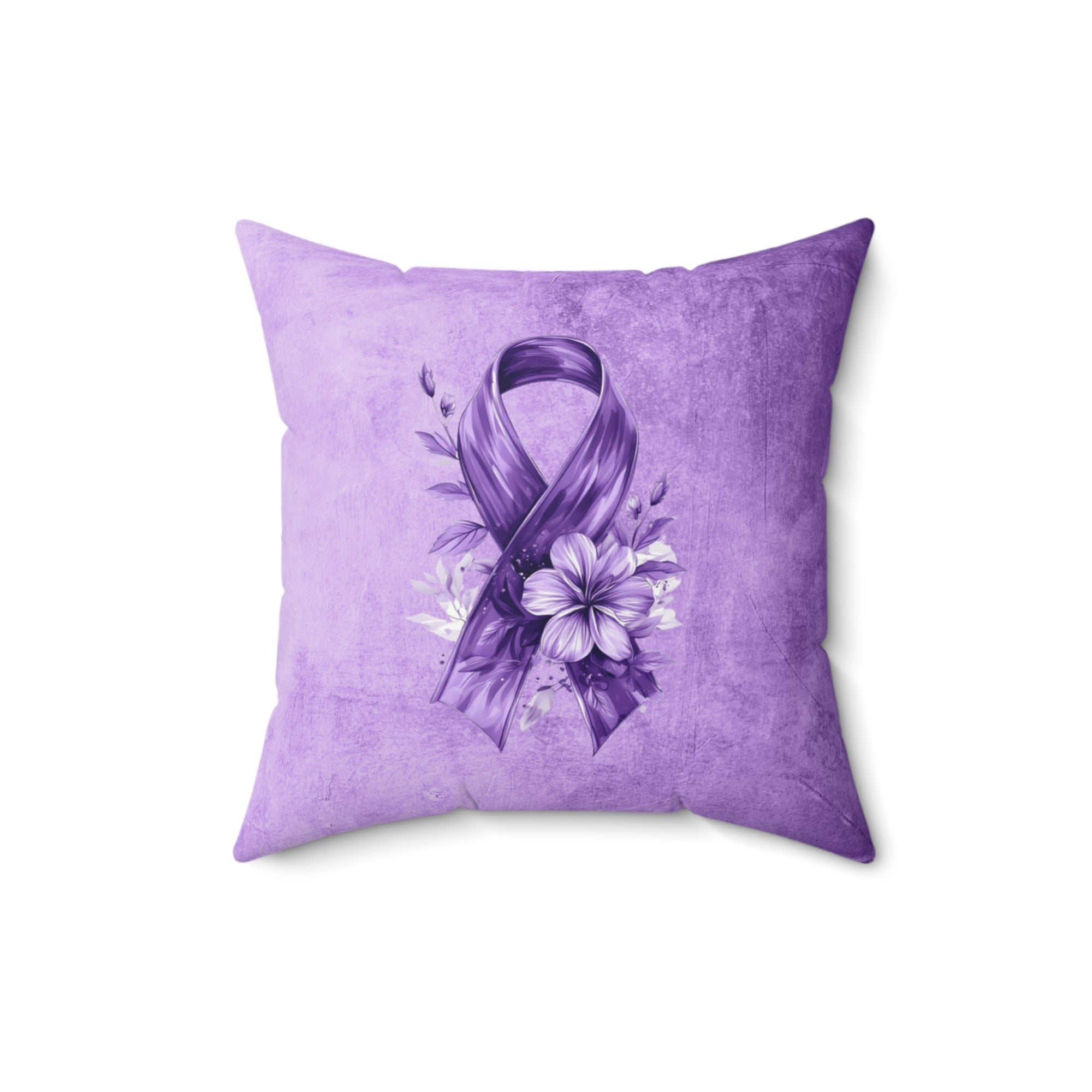 Grungy Purple Ribbon Decorative Pillow, Home Decor