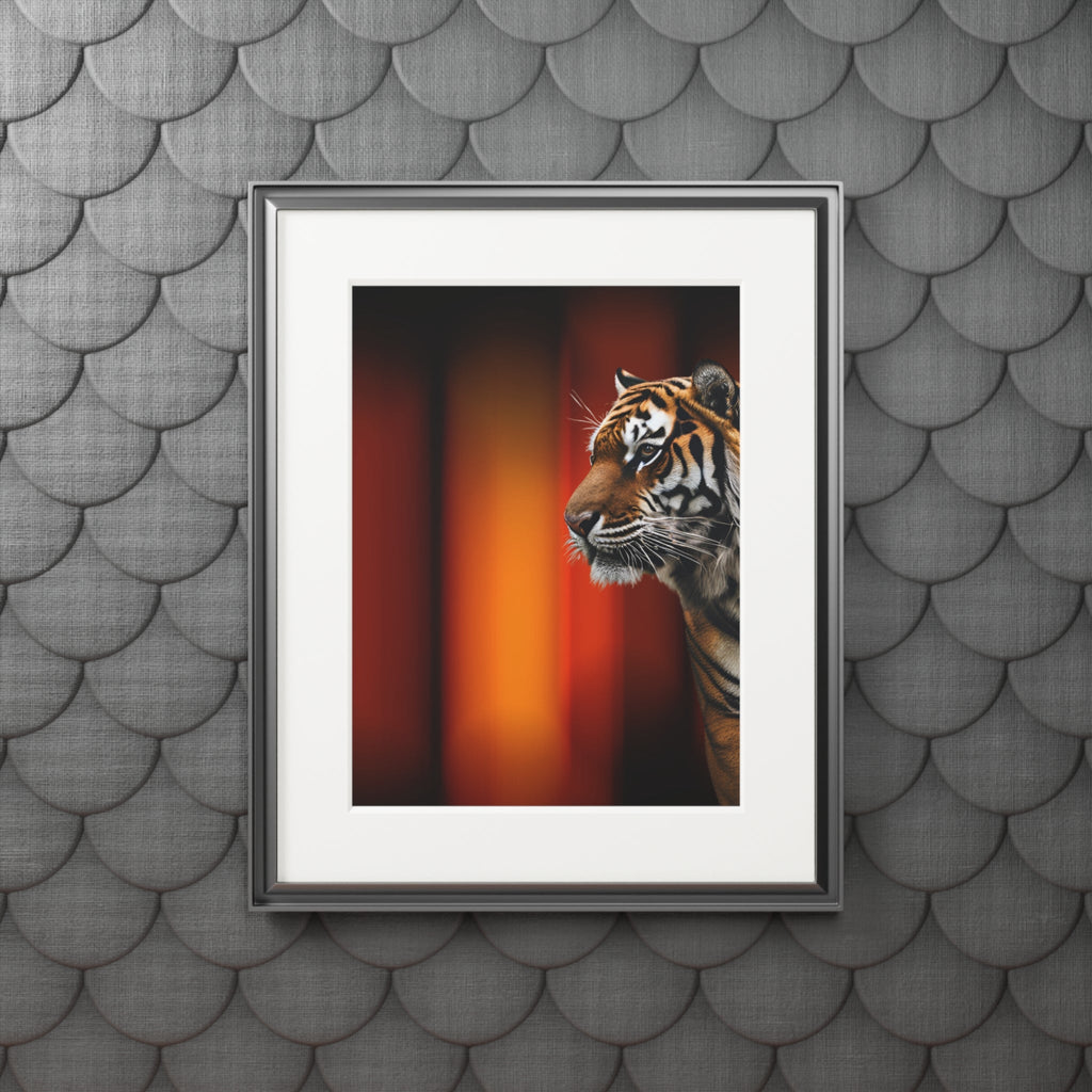 Beautiful Tiger Fine Art Print with Passepartout Frame Printify
