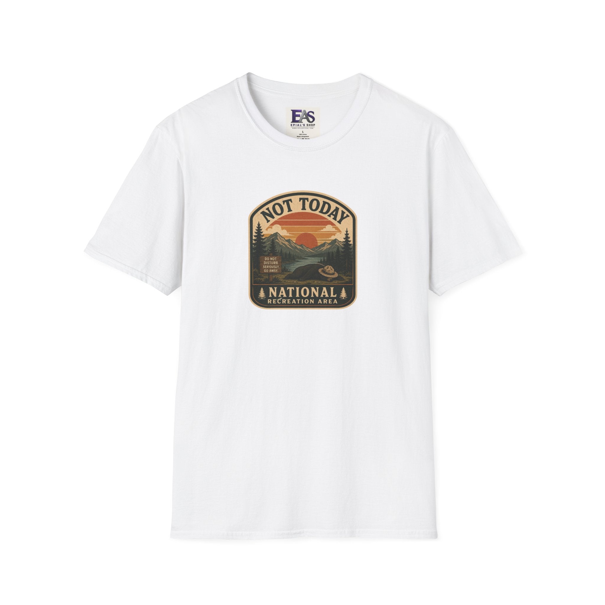 Not Today National Recreation Area Unisex T-Shirt | Funny Retro Outdoors Graphic Tee