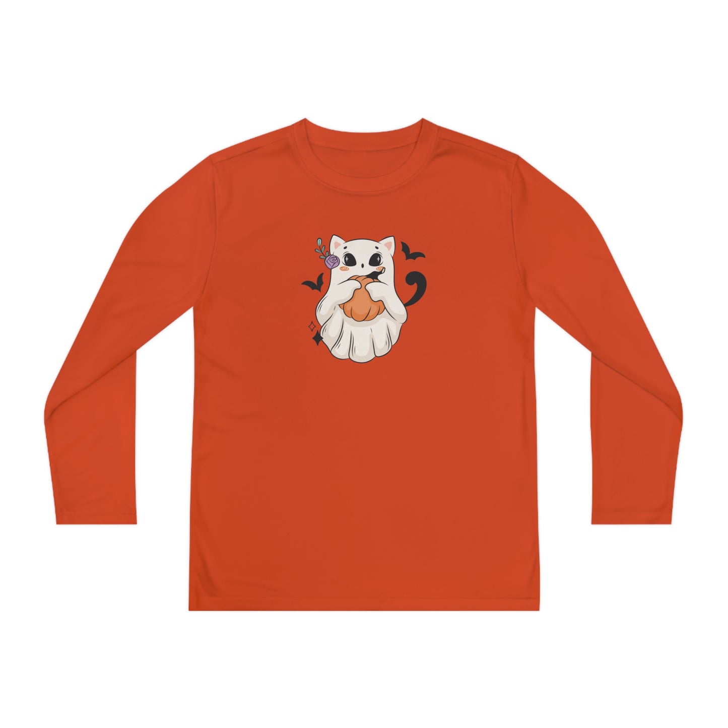 Sweet Kitty Ghost Youth Long Sleeve Competitor Tee - Kids clothes - Epileptic Al’s Shop