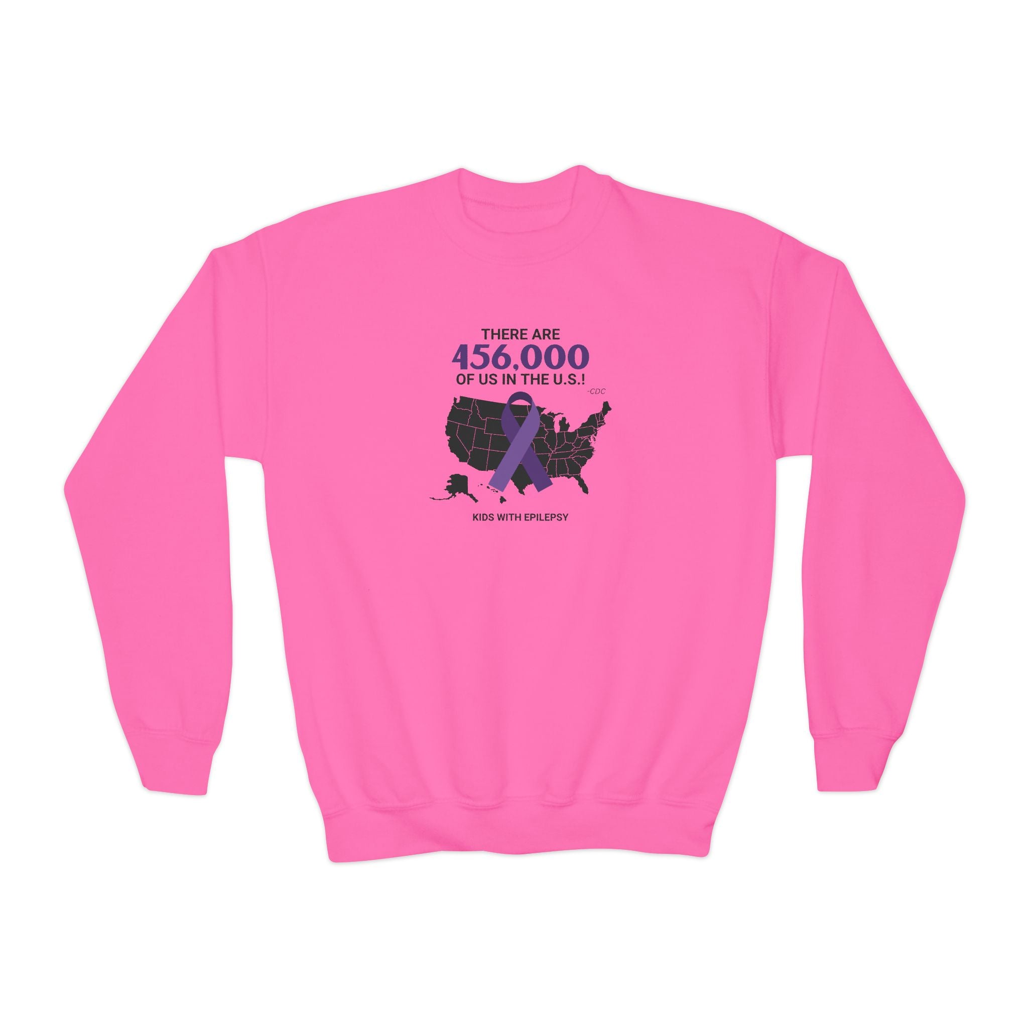 456,000 of Us Epilepsy Awareness Youth Crewneck Sweatshirt - EpiAl's Shop