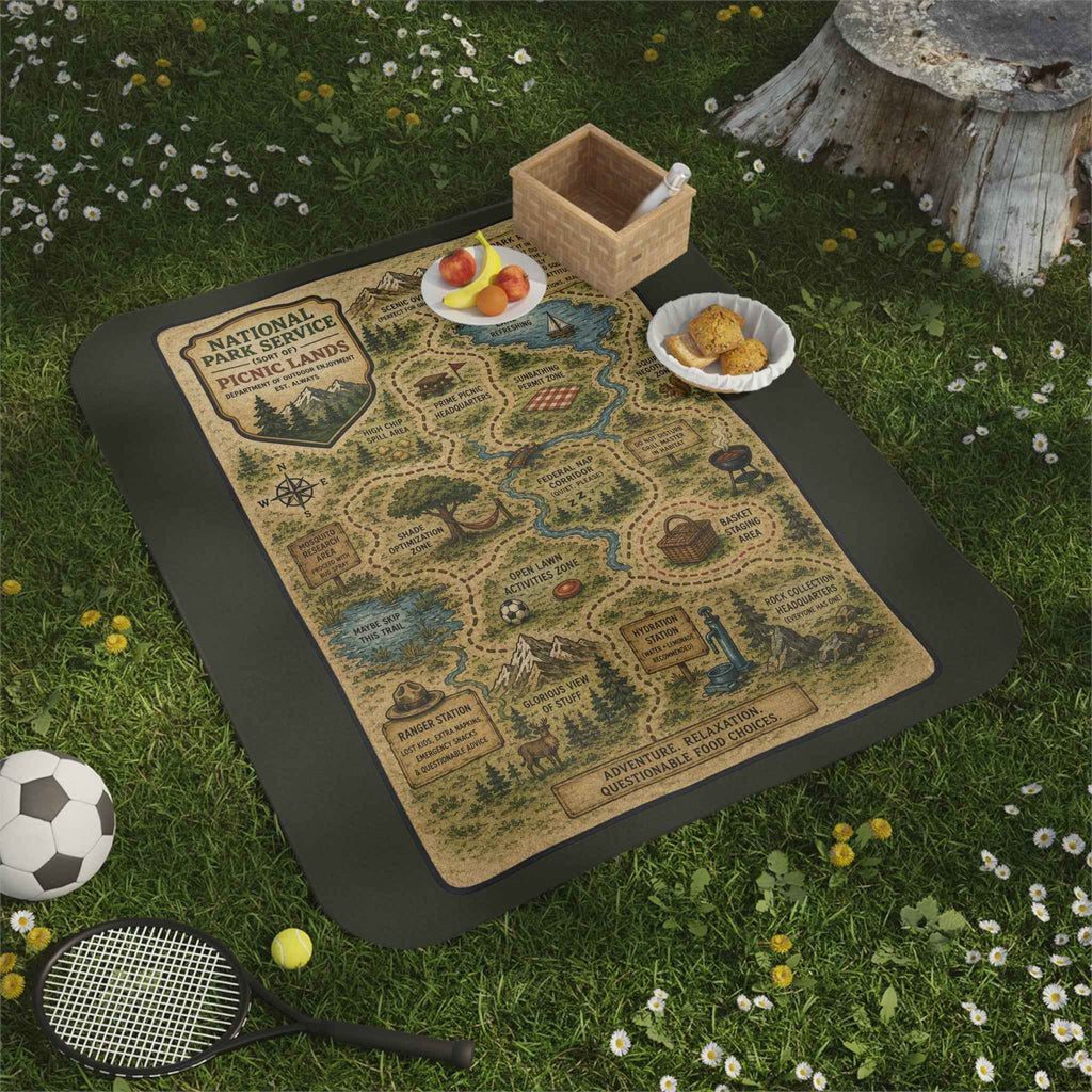 National Park Service (Sort Of) Picnic Lands Blanket | Funny Americana