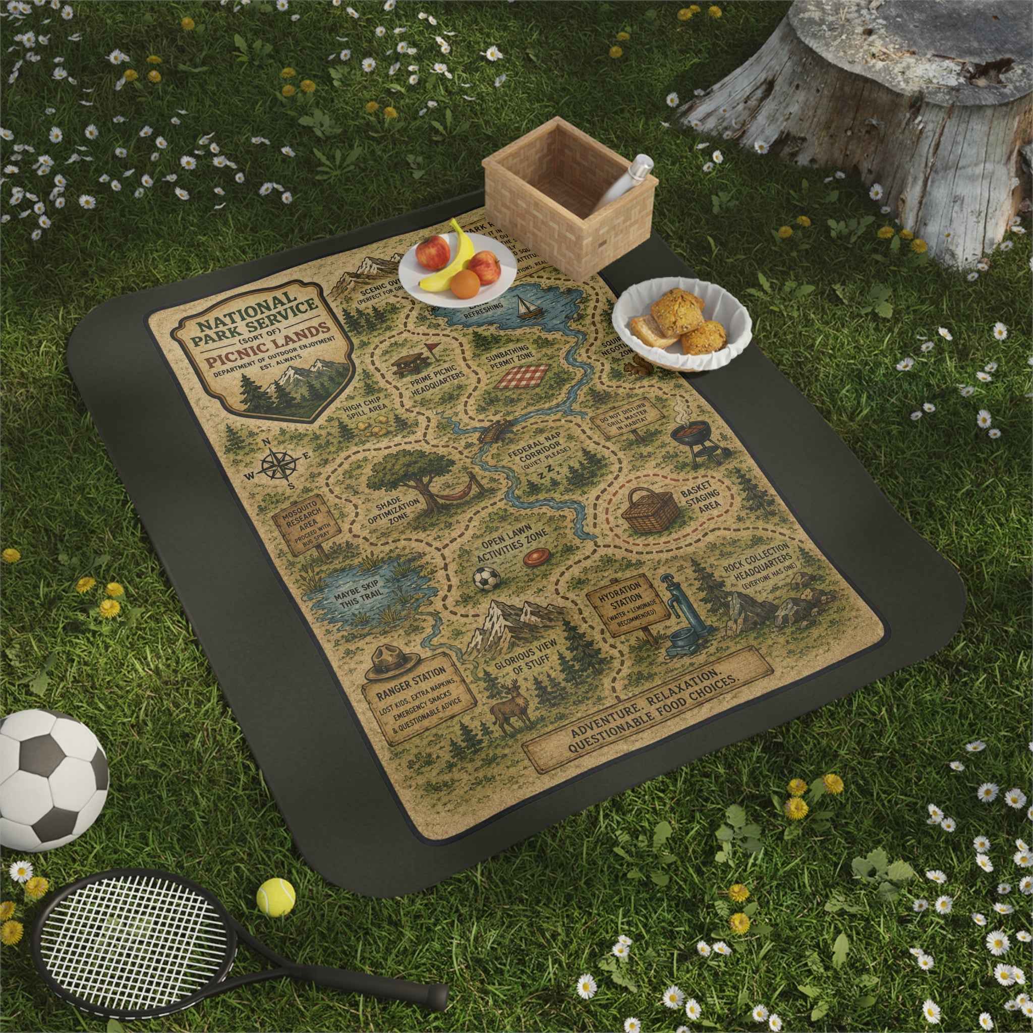 National Park Service (Sort Of) Picnic Lands Blanket | Funny Americana
