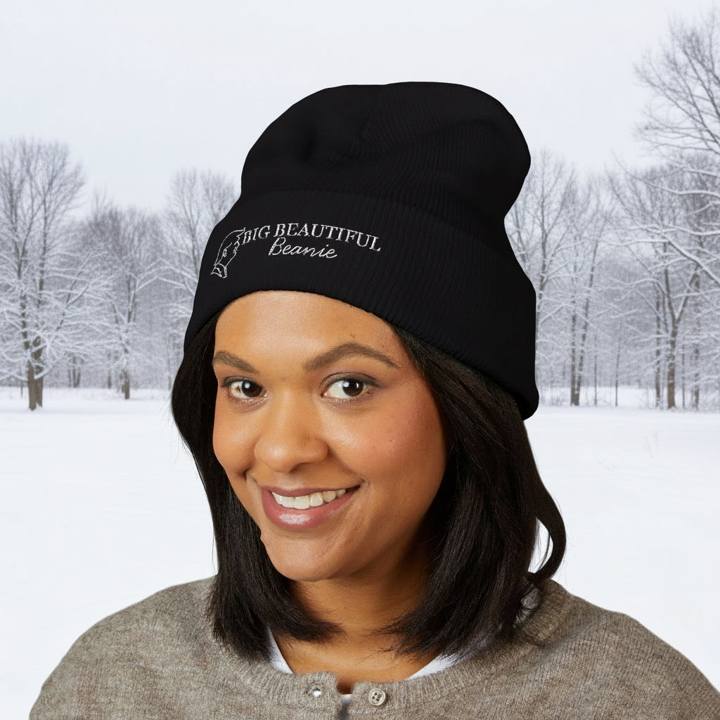Big Beautiful Beanie — Embroidered Cuffed Knit Hat