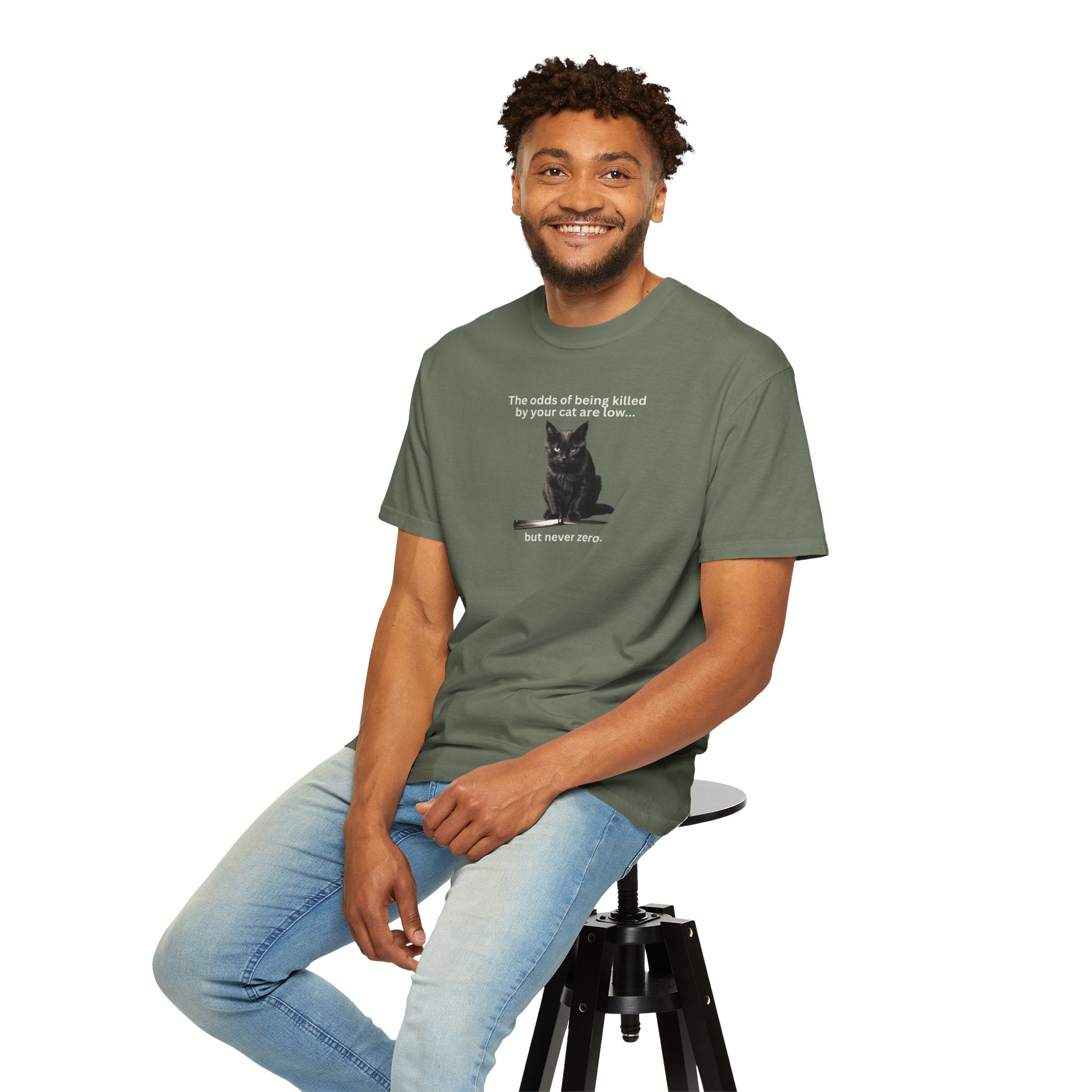 Photo depicting the ​Odds Unisex Garment-Dyed T-shirt from EpiAl's Shop.