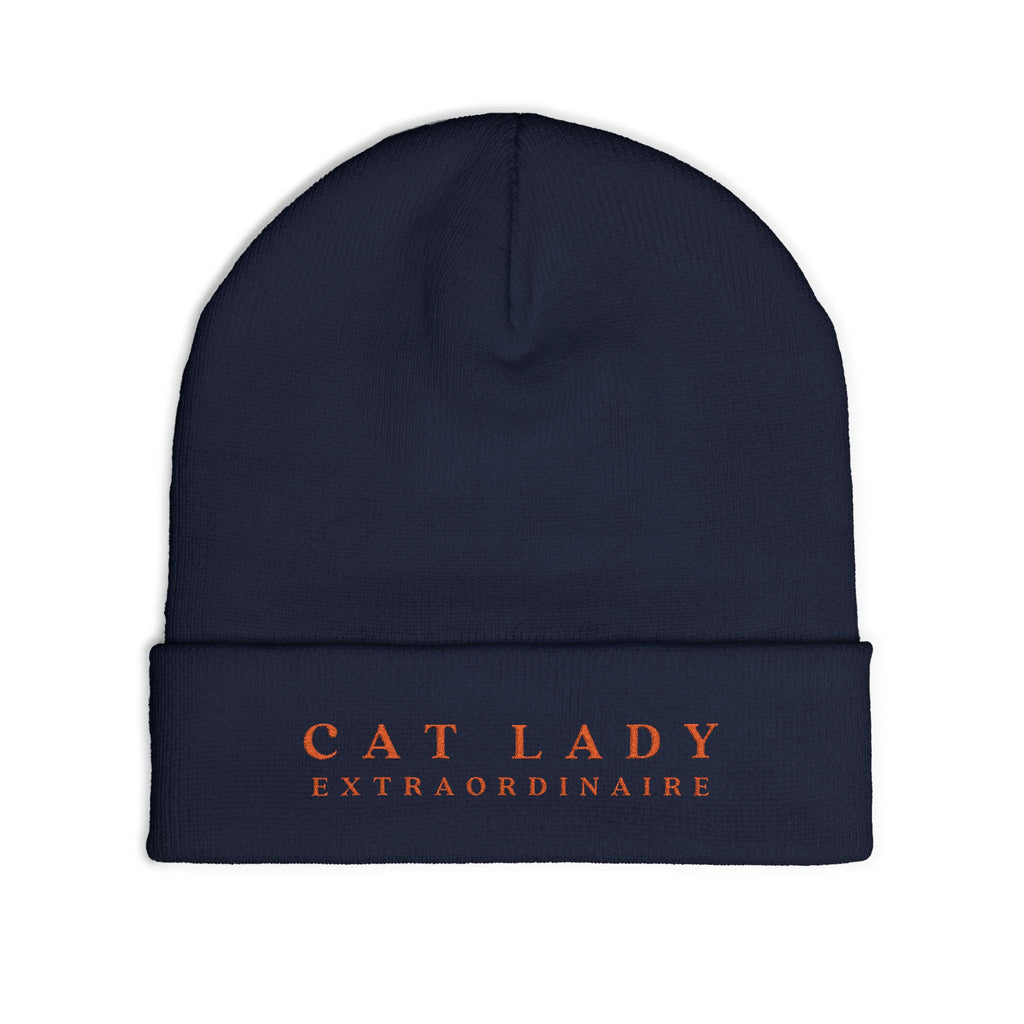 Cat Lady Extraordinaire Knit Beanie, Cozy Winter Hat
