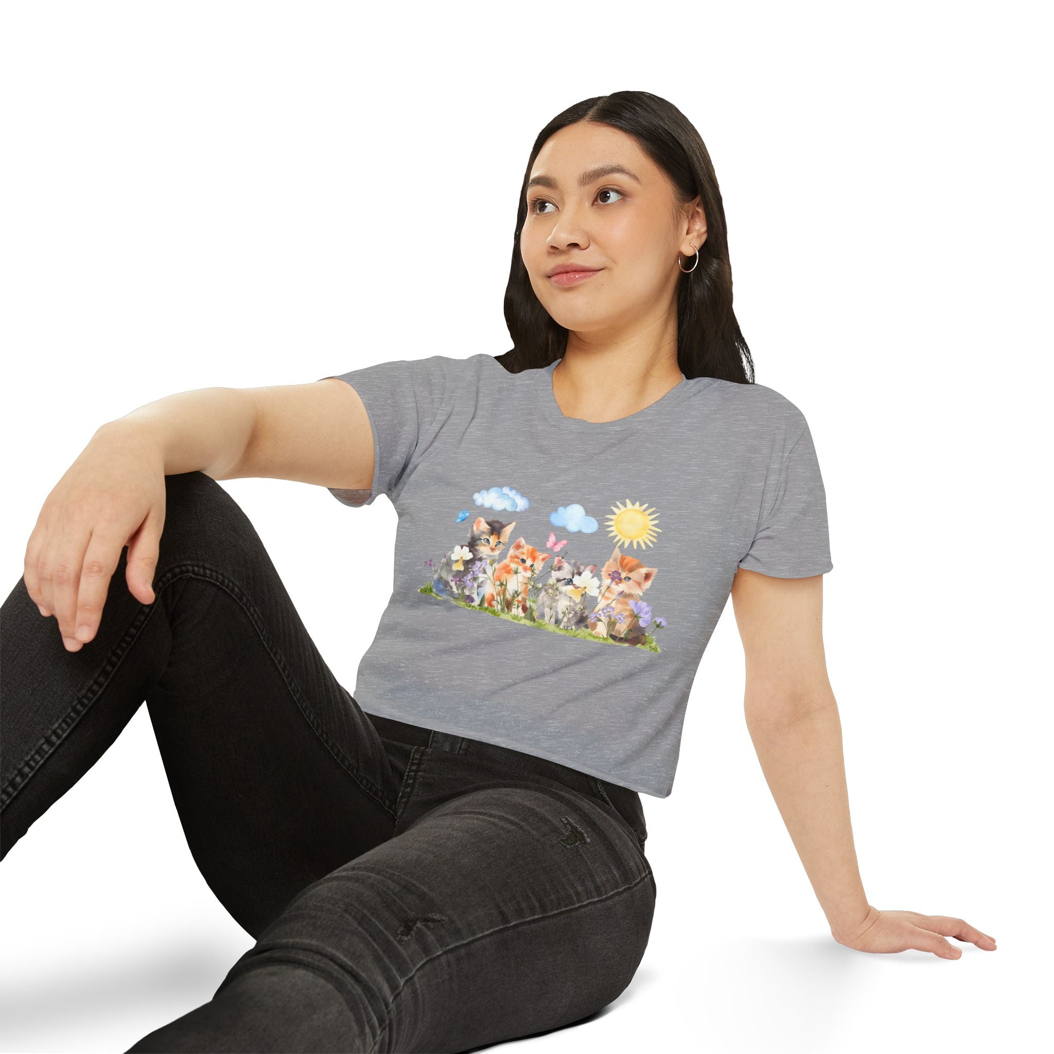 Whiskers in Bloom Watercolor Crop Top