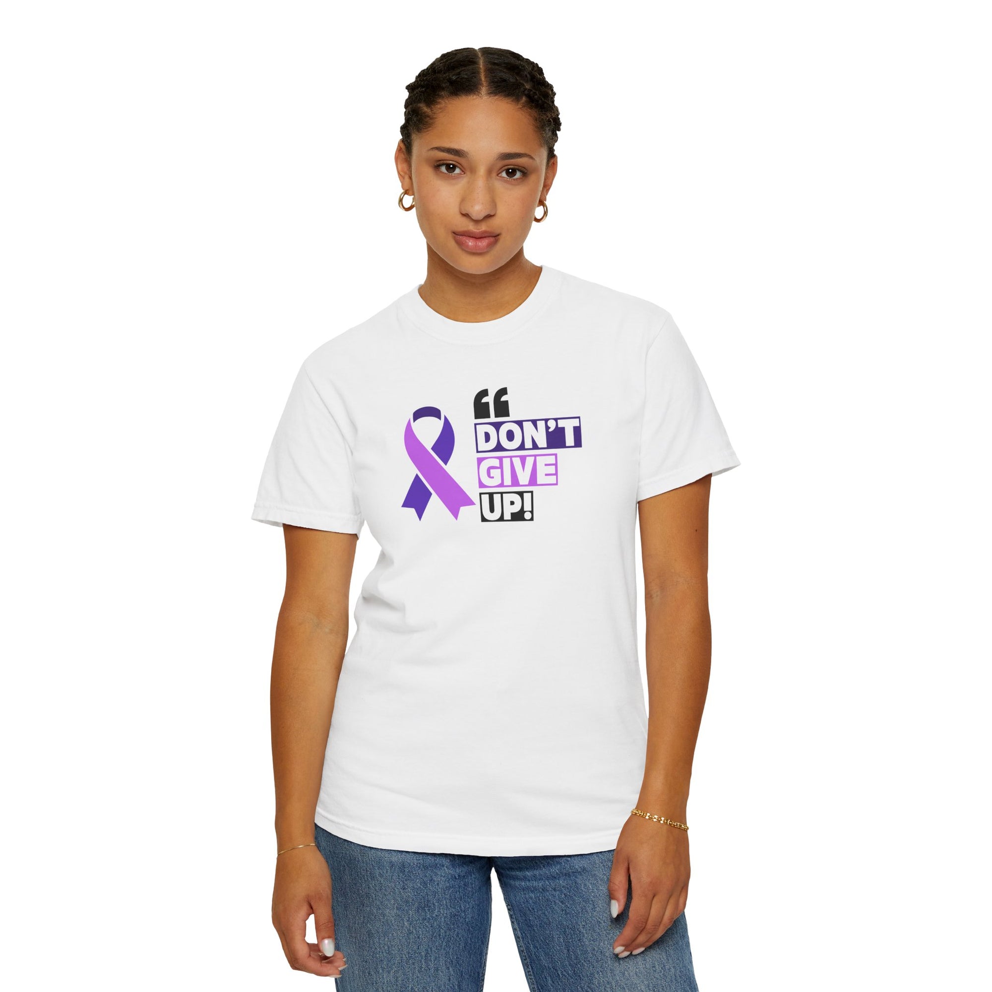 Don't Give Up Unisex Garment-Dyed T-Shirt for Epilepsy Awareness Tee