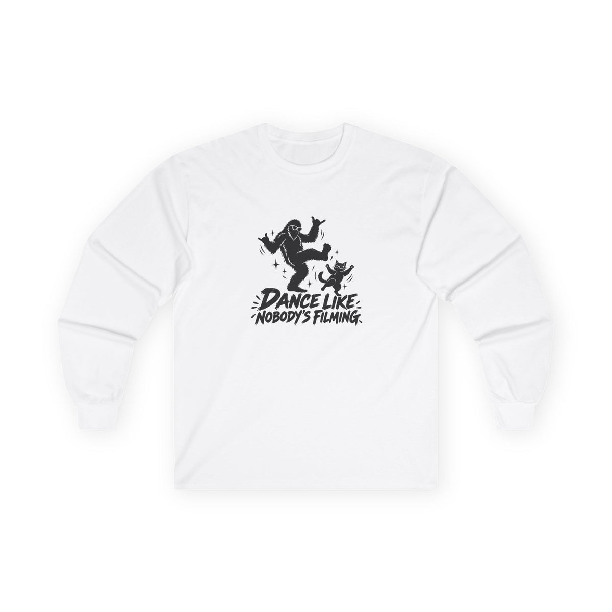 Dance Like Nobody's Filming | Bigfoot & Cat Long Sleeve T-Shirt