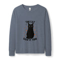 The Cat Saw It, Too Halloween Black Cat Lightweight Sweatshirt
