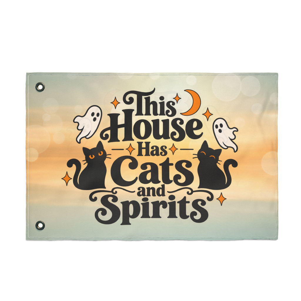 This House Has Cats and Spirits Double-Sided Flag