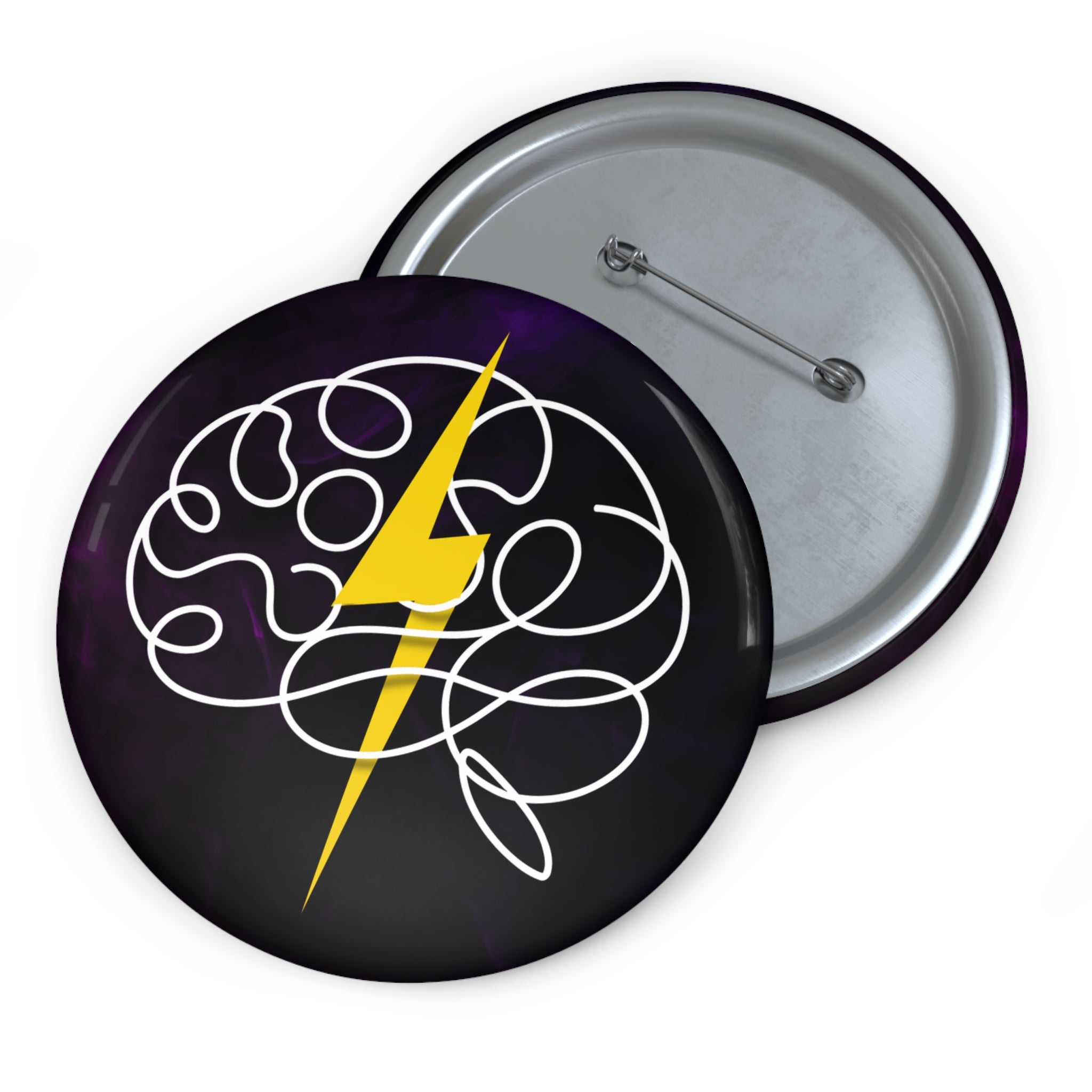 Electric Mind Epilepsy Awareness Pin Button