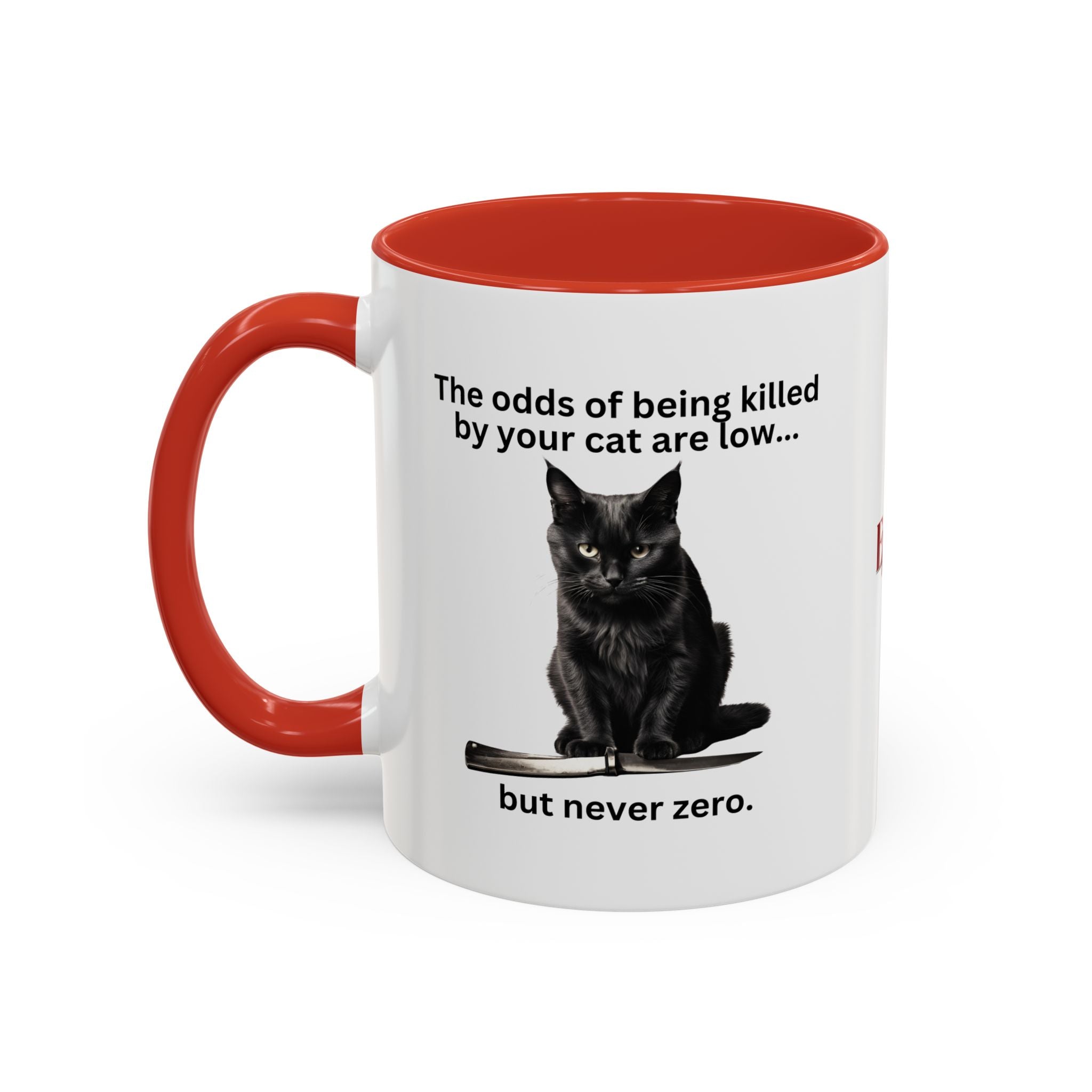 Photo depicting the ​Killer Cat Odds Accent Coffee Mug (11, 15oz) from EpiAl's Shop.
