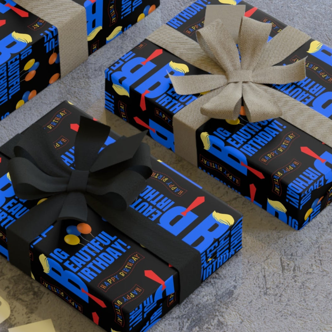 Big Beautiful Birthday Gift Wrapping Paper Roll