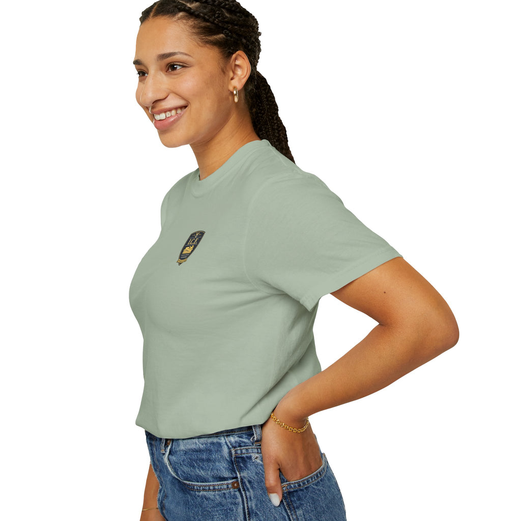 I.C.E. Badge T-Shirt | Institute of Cozy Excellence Parody Tee