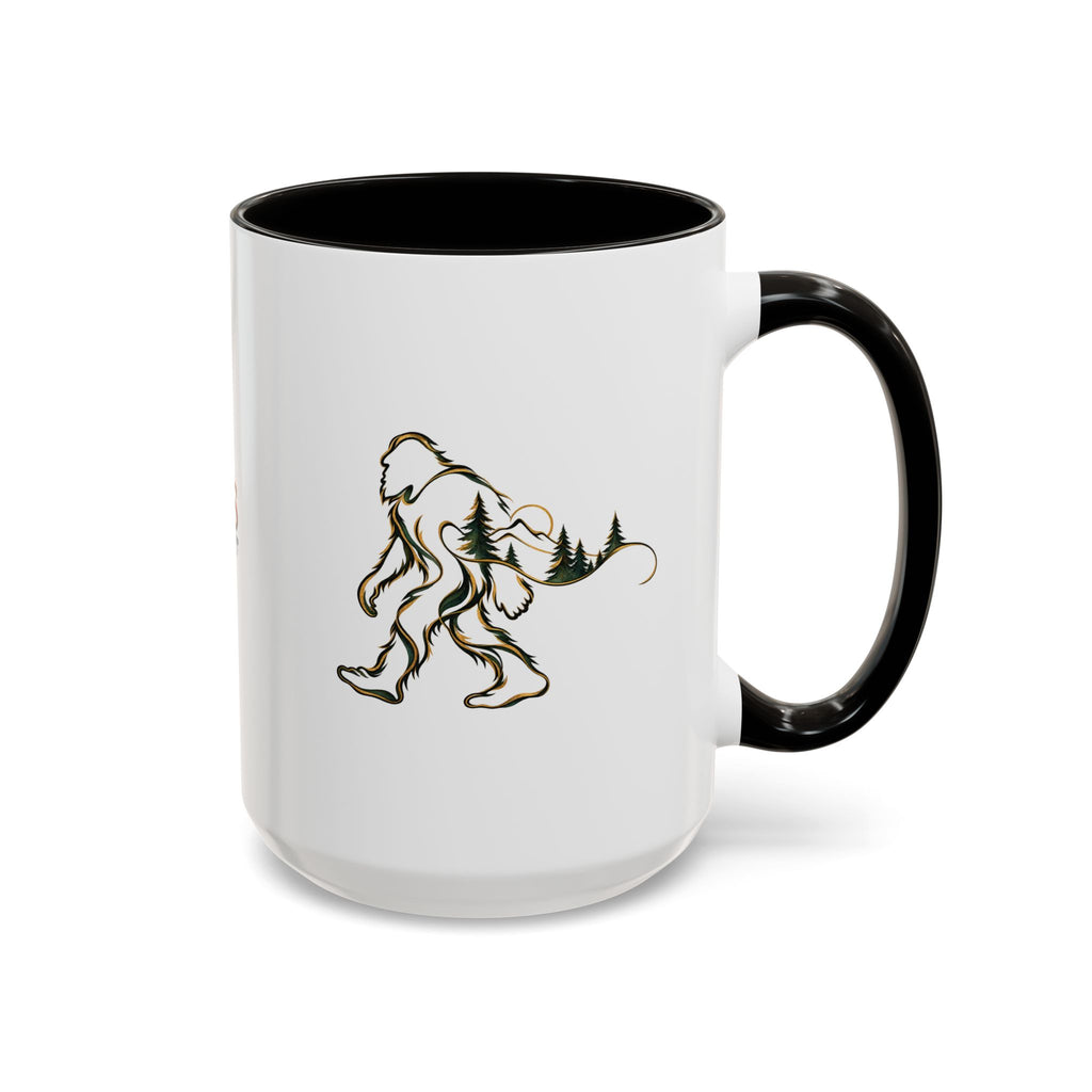 Barely There Bigfoot Ceramic Mug | Abstract Sasquatch Forest Art | 11oz & 15oz