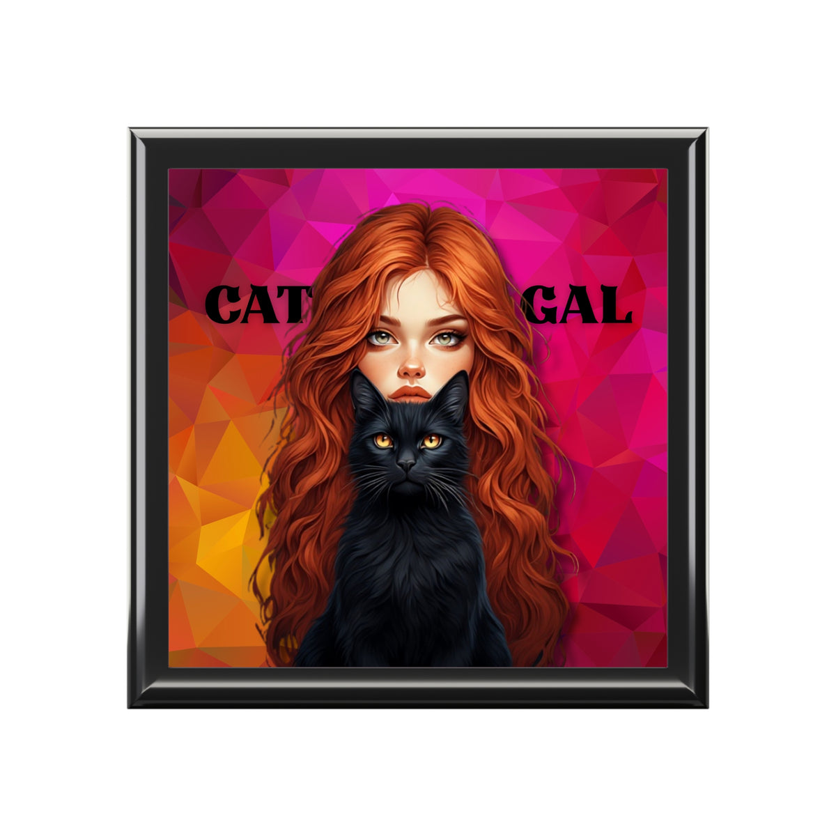 Colorful Cat GalJewelry Box, Cat Lover Decor