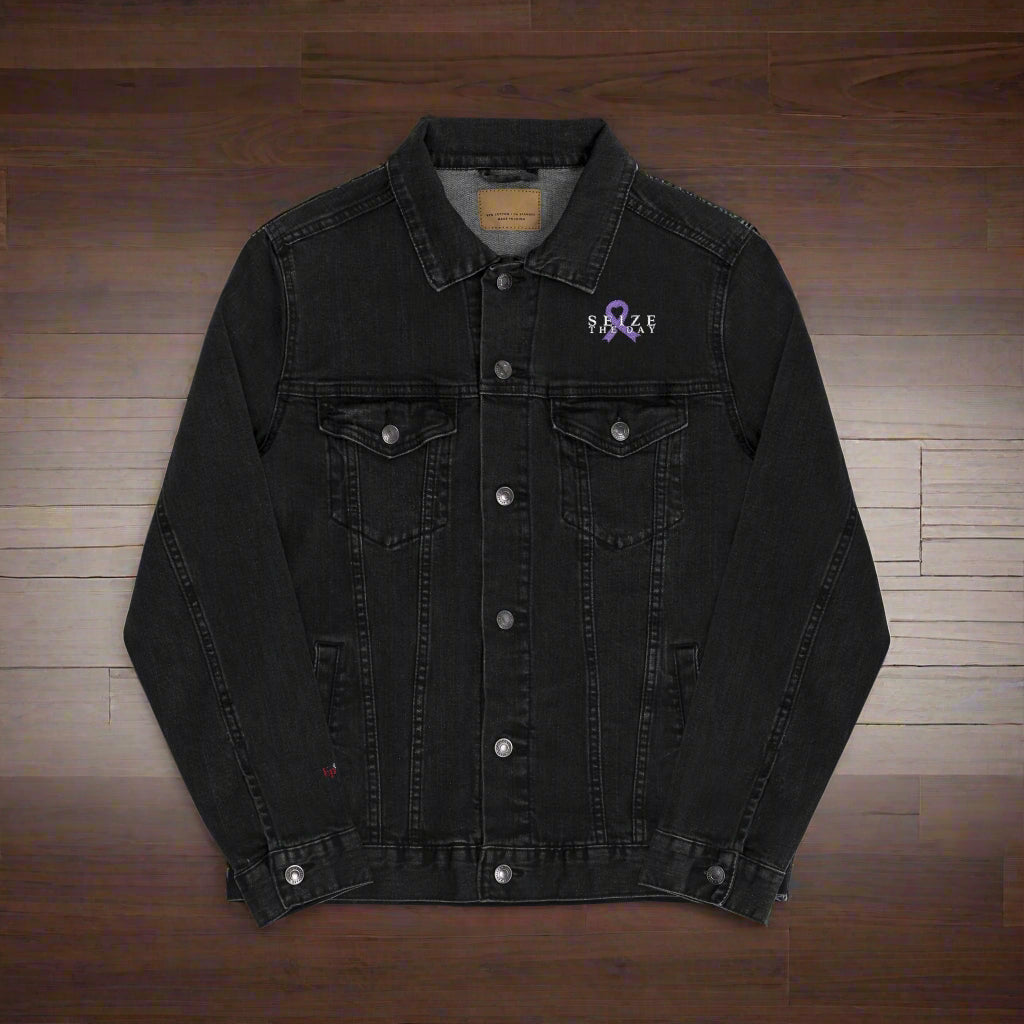 Seize the Day Epilepsy Awareness Embroidered Denim Jacket