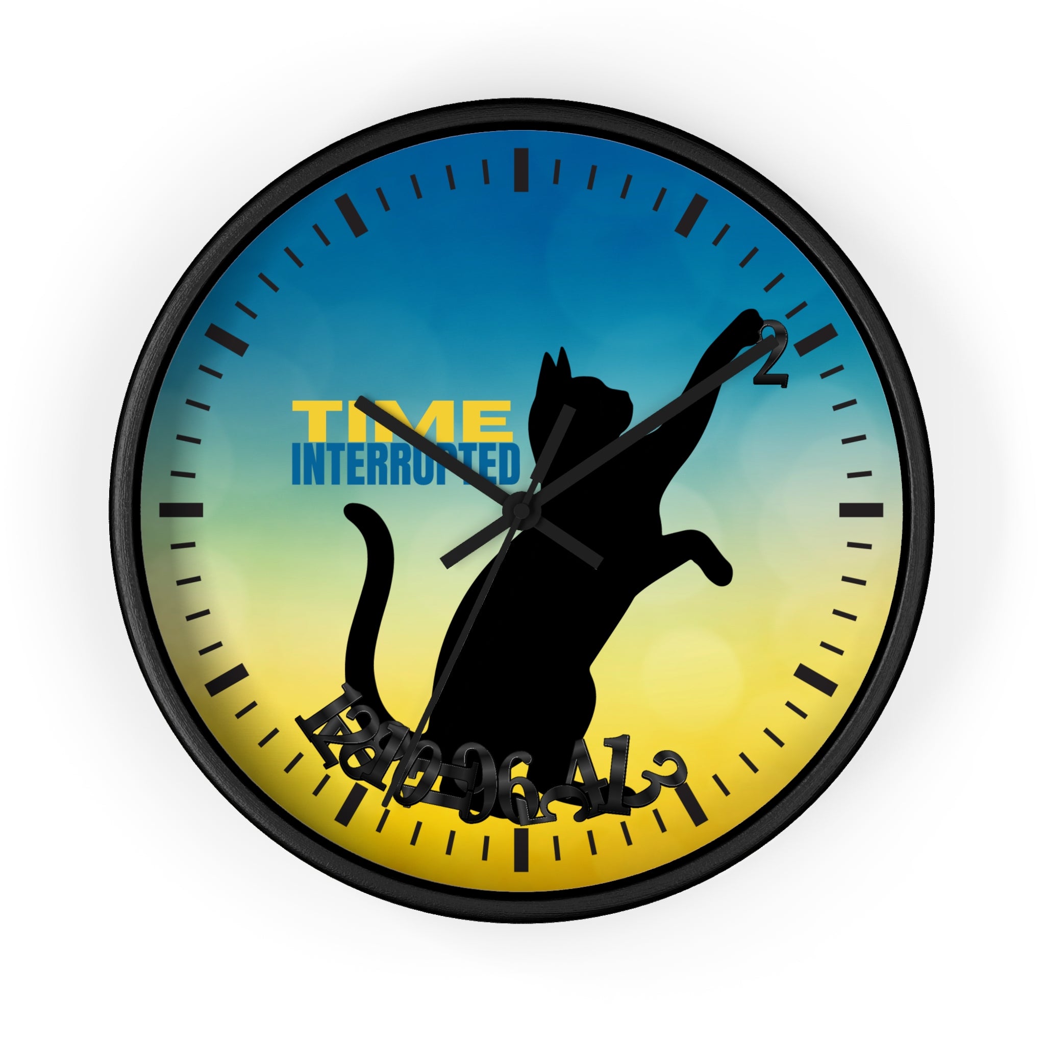 Time Interrupted Cat Wall Clock